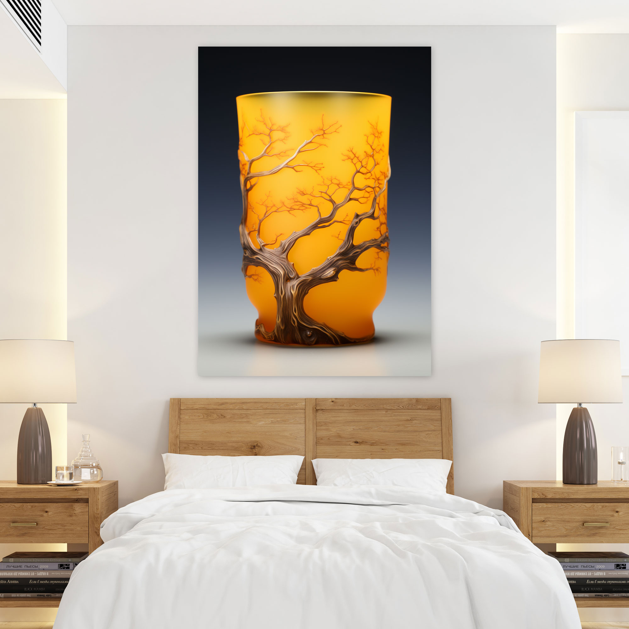 Realistic Glass Sculpture Canvas Art - Realistic Glass Sculpture, Tranquility, Inviting, Frosted Glass Tumbler