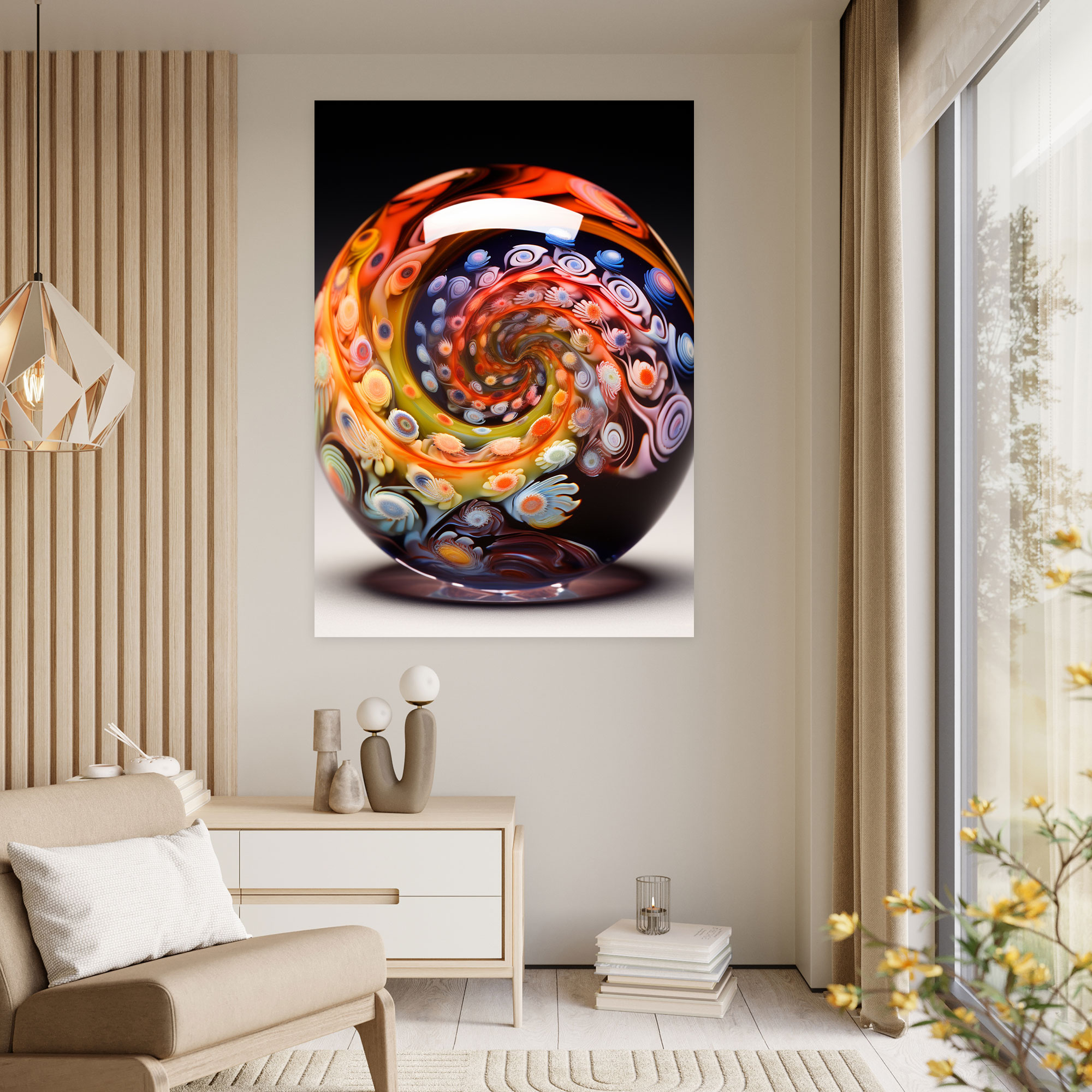 Realistic Glass Sculpture Canvas - Realistic Glass Sculpture, Canvas Wall Art, Mesmerizing, Decorative Glass Paperweight