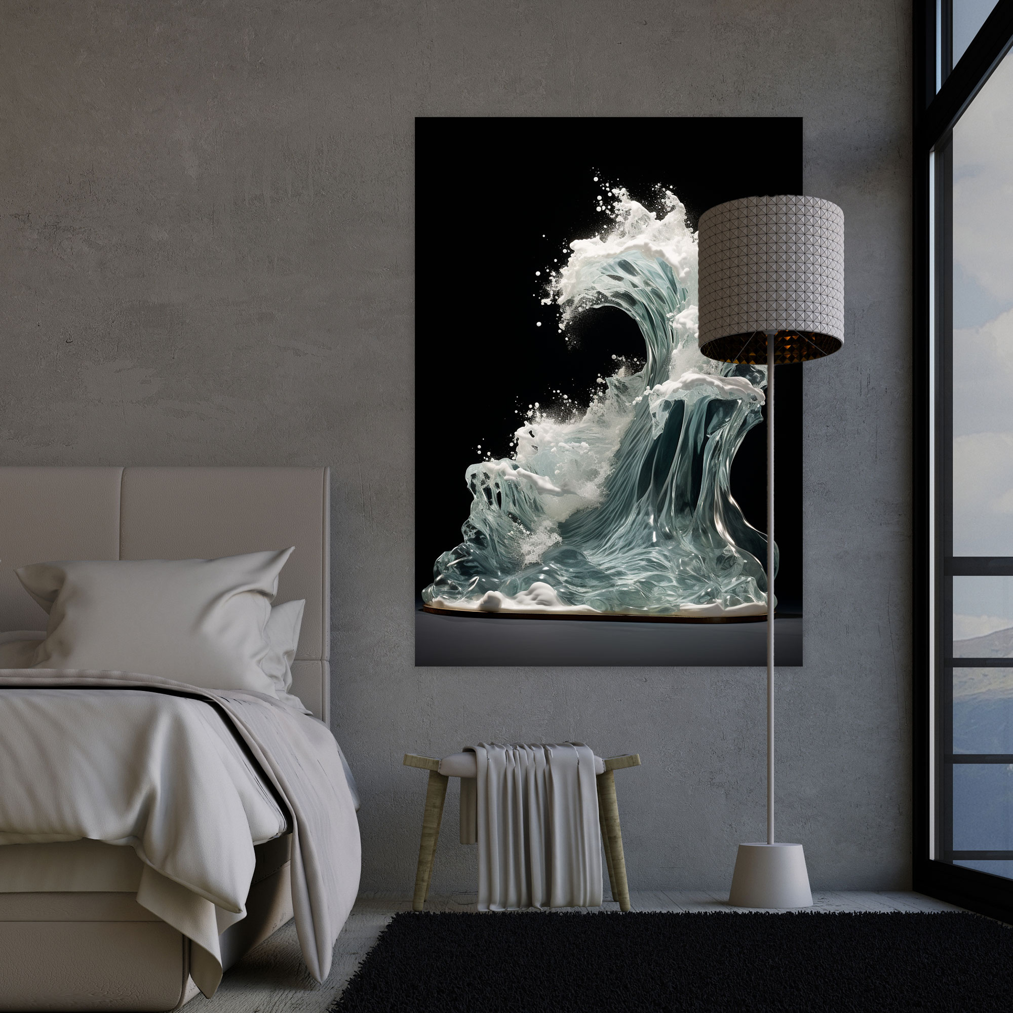Realistic Glass Sculpture Canvas Print - Realistic Glass Sculpture, Realistic Glass Sculpture, Wall Art, Serene