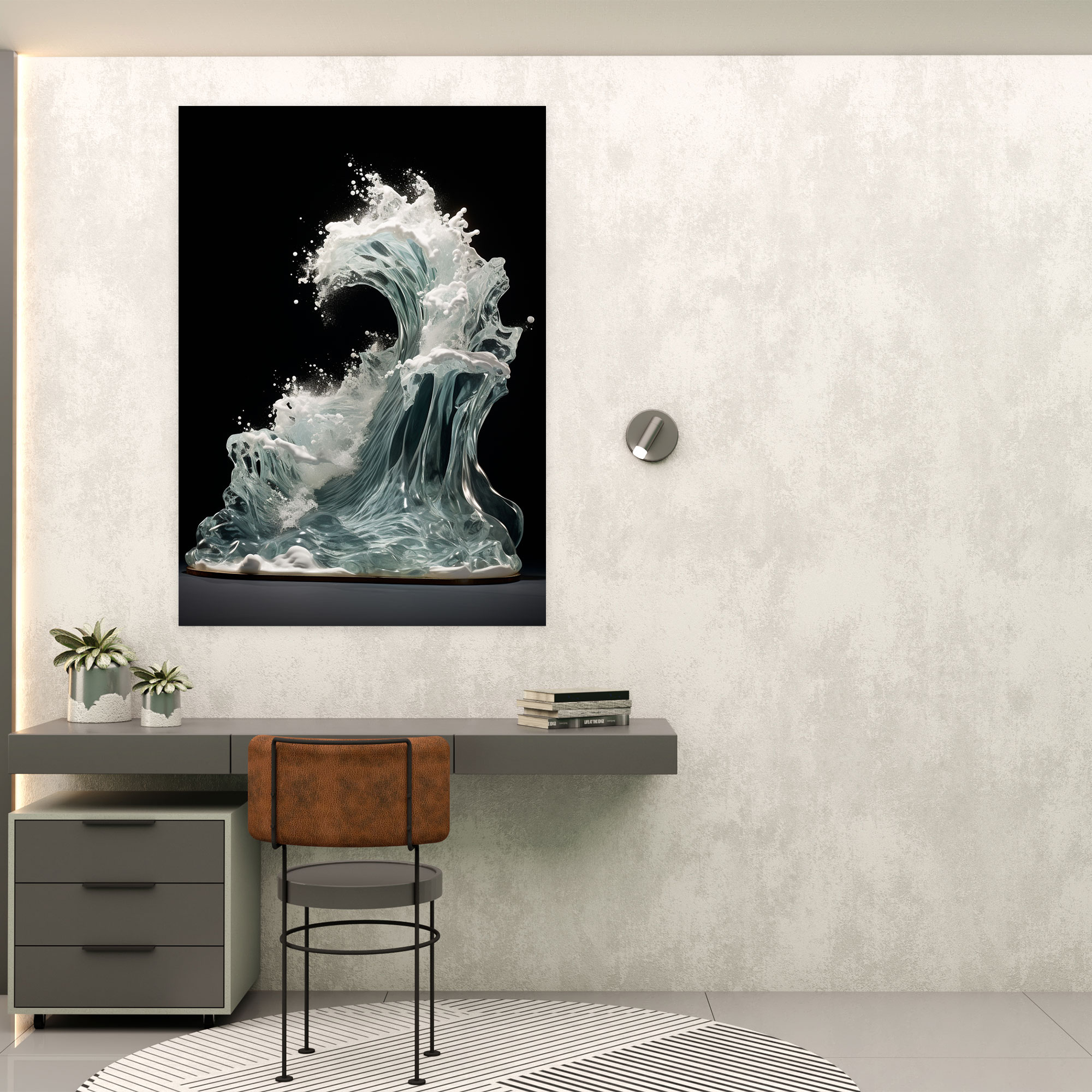 Realistic Glass Sculpture Canvas Print - Realistic Glass Sculpture, Realistic Glass Sculpture, Wall Art, Serene