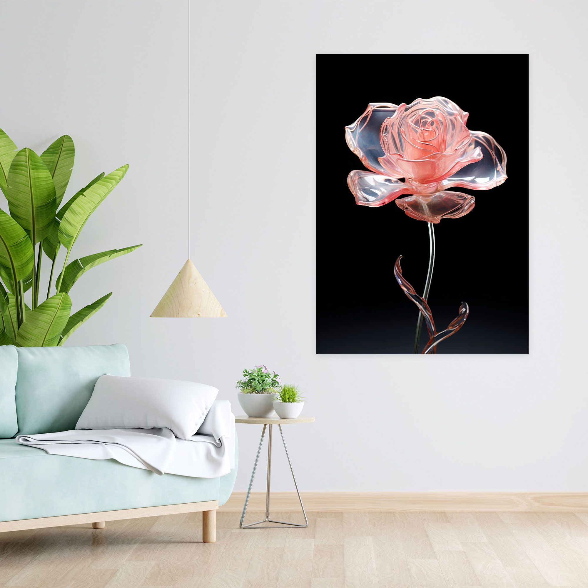 Realistic Glass Sculpture Wall Art - Realistic Glass Sculpture, Canvas Print, Wall Decoration, Canvas