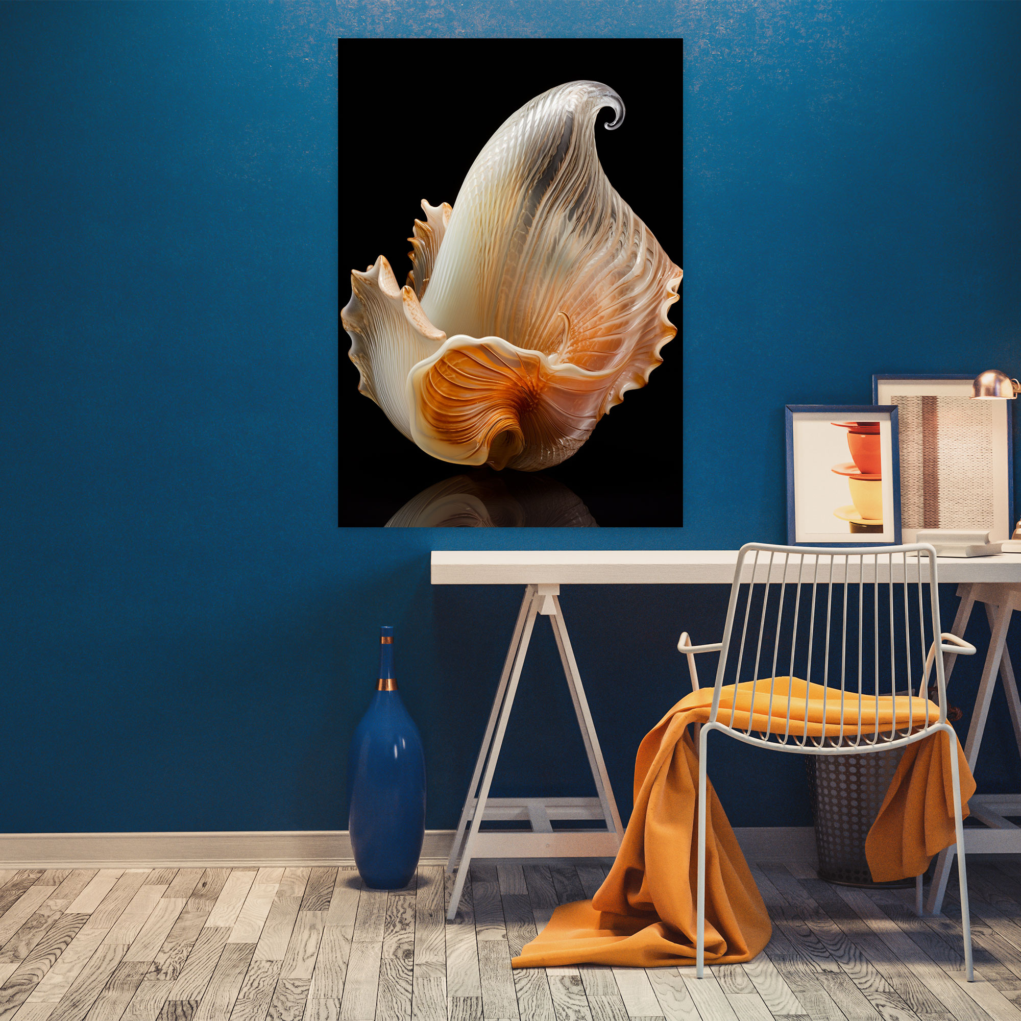 Realistic Glass Sculpture Canvas Wall Art - Realistic Glass Sculpture, Patterns, Realistic Glass Sculpture, Ocean