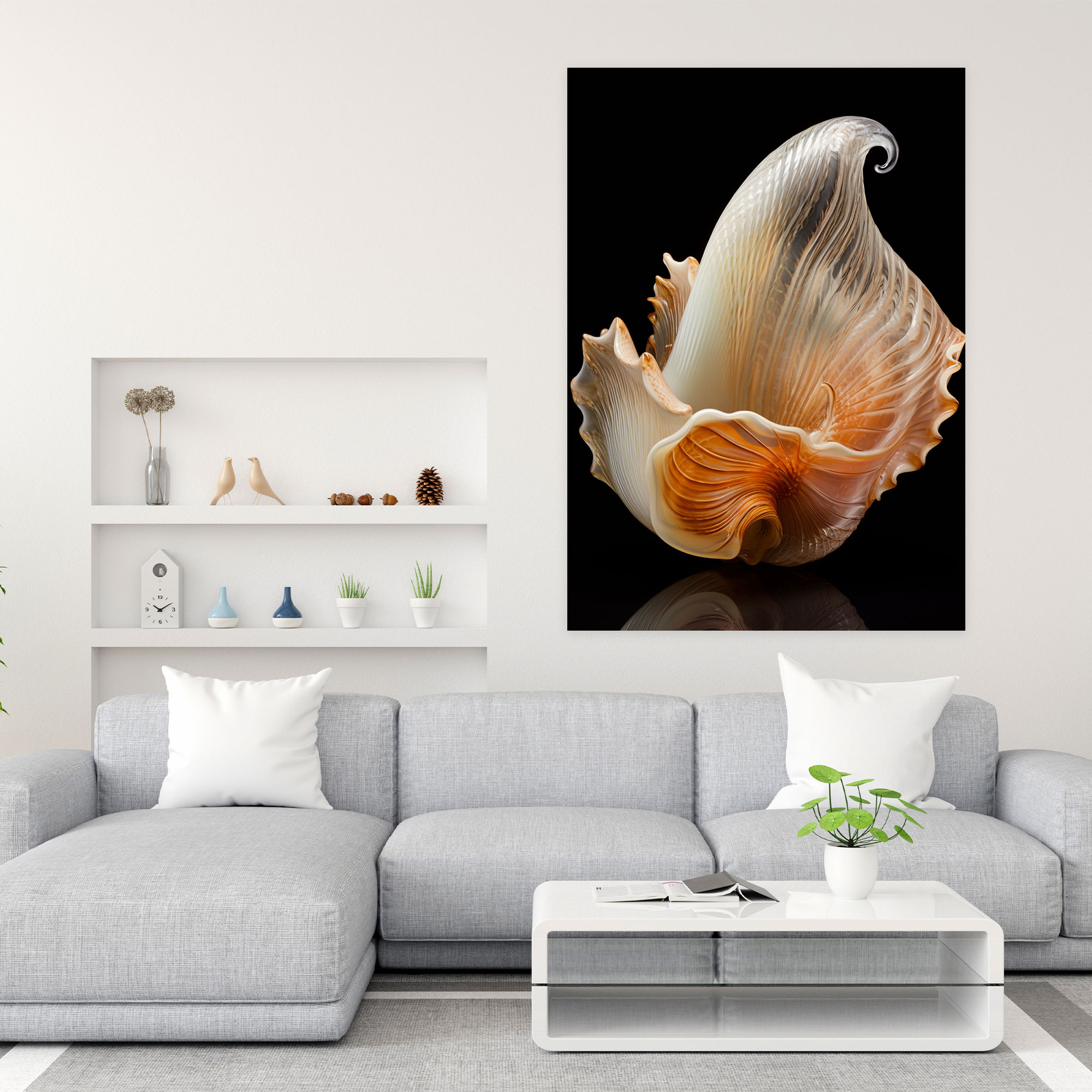 Realistic Glass Sculpture Canvas Wall Art - Realistic Glass Sculpture, Patterns, Realistic Glass Sculpture, Ocean