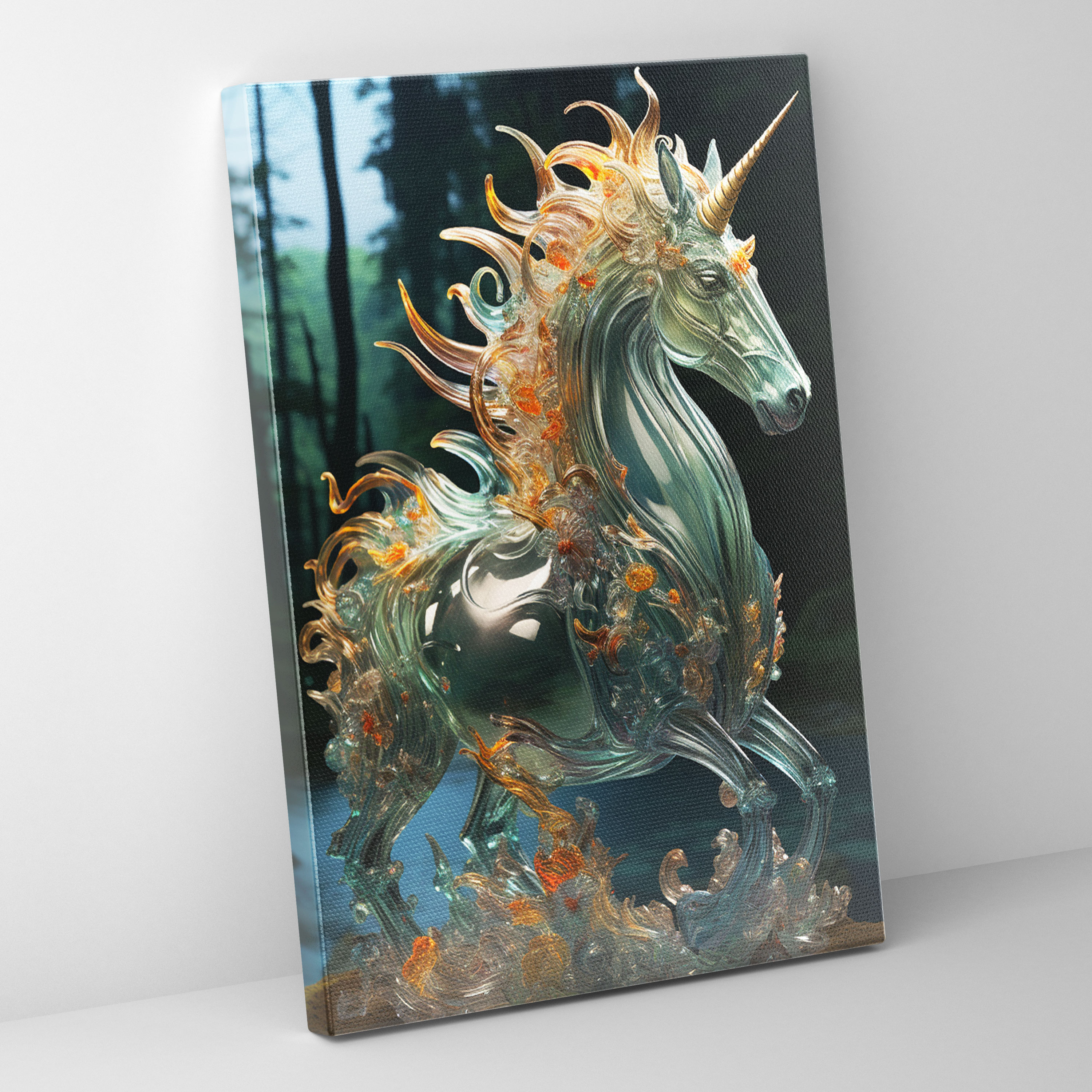 Realistic Glass Sculpture Canvas Wall Art - Realistic Glass Sculpture, Realistic Glass Sculpture, Wonder, Enchantment