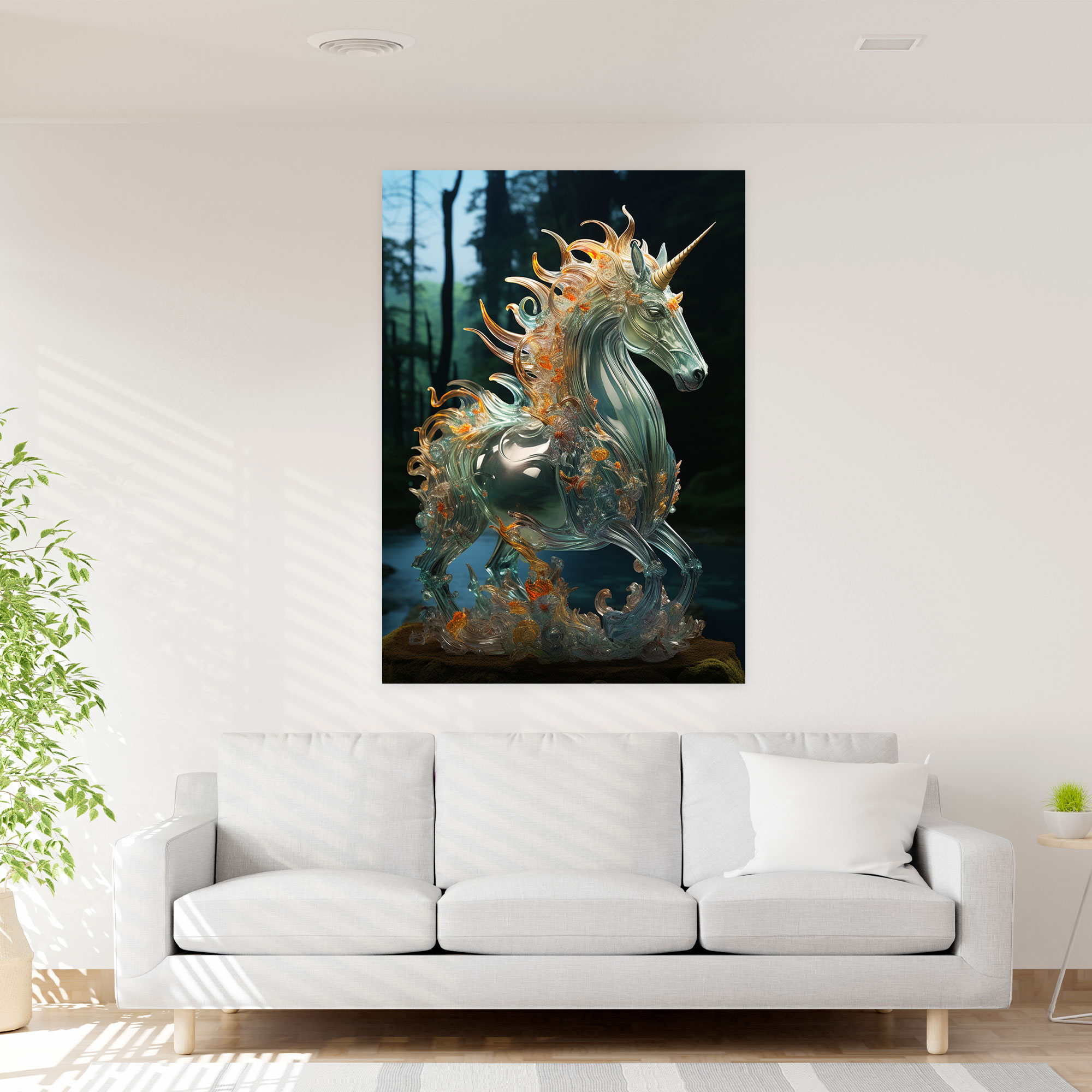 Realistic Glass Sculpture Canvas Wall Art - Realistic Glass Sculpture, Realistic Glass Sculpture, Wonder, Enchantment