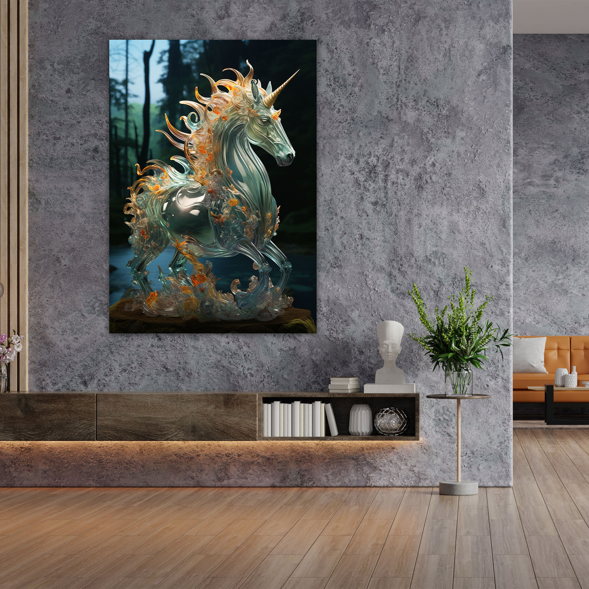 Realistic Glass Sculpture Canvas Wall Art - Realistic Glass Sculpture, Realistic Glass Sculpture, Wonder, Enchantment