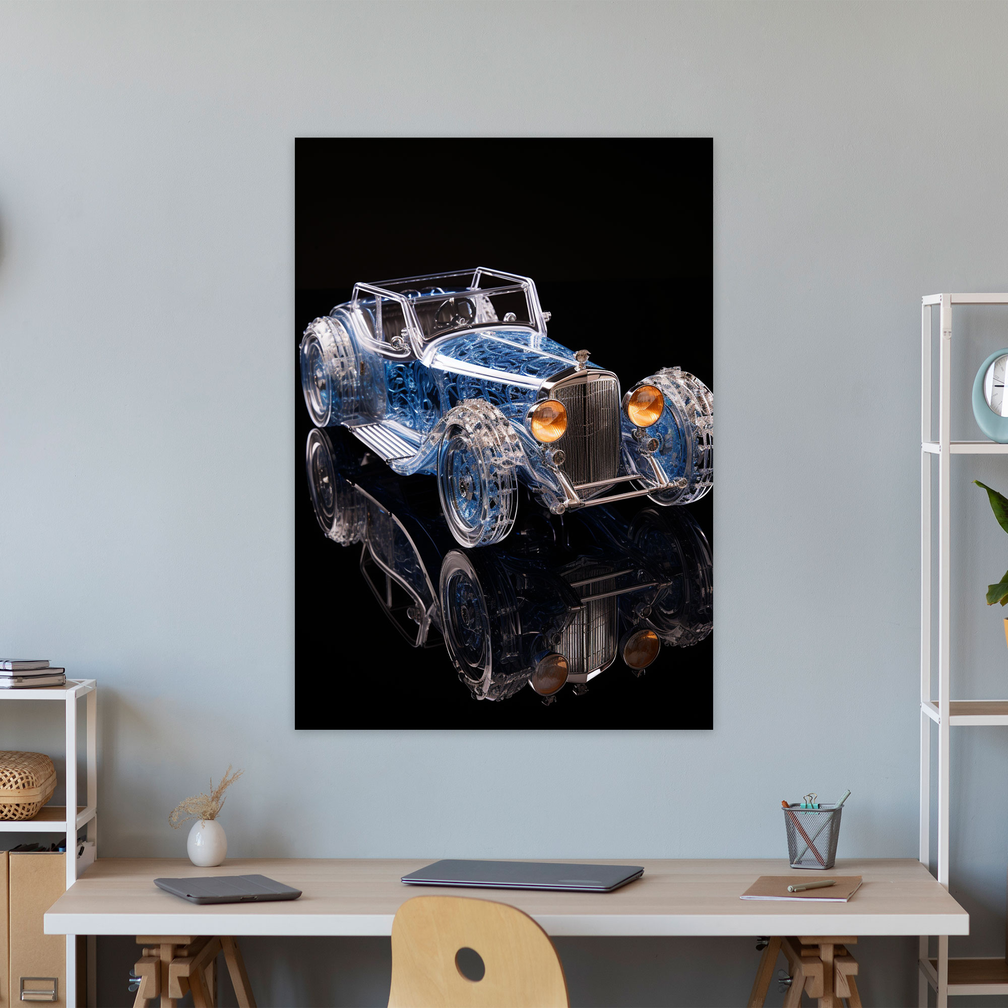 Realistic Glass Sculpture Wall Art Canvas Print - Realistic Glass Sculpture, Intricate Detail, Realistic Glass Sculpture, Home Decoration