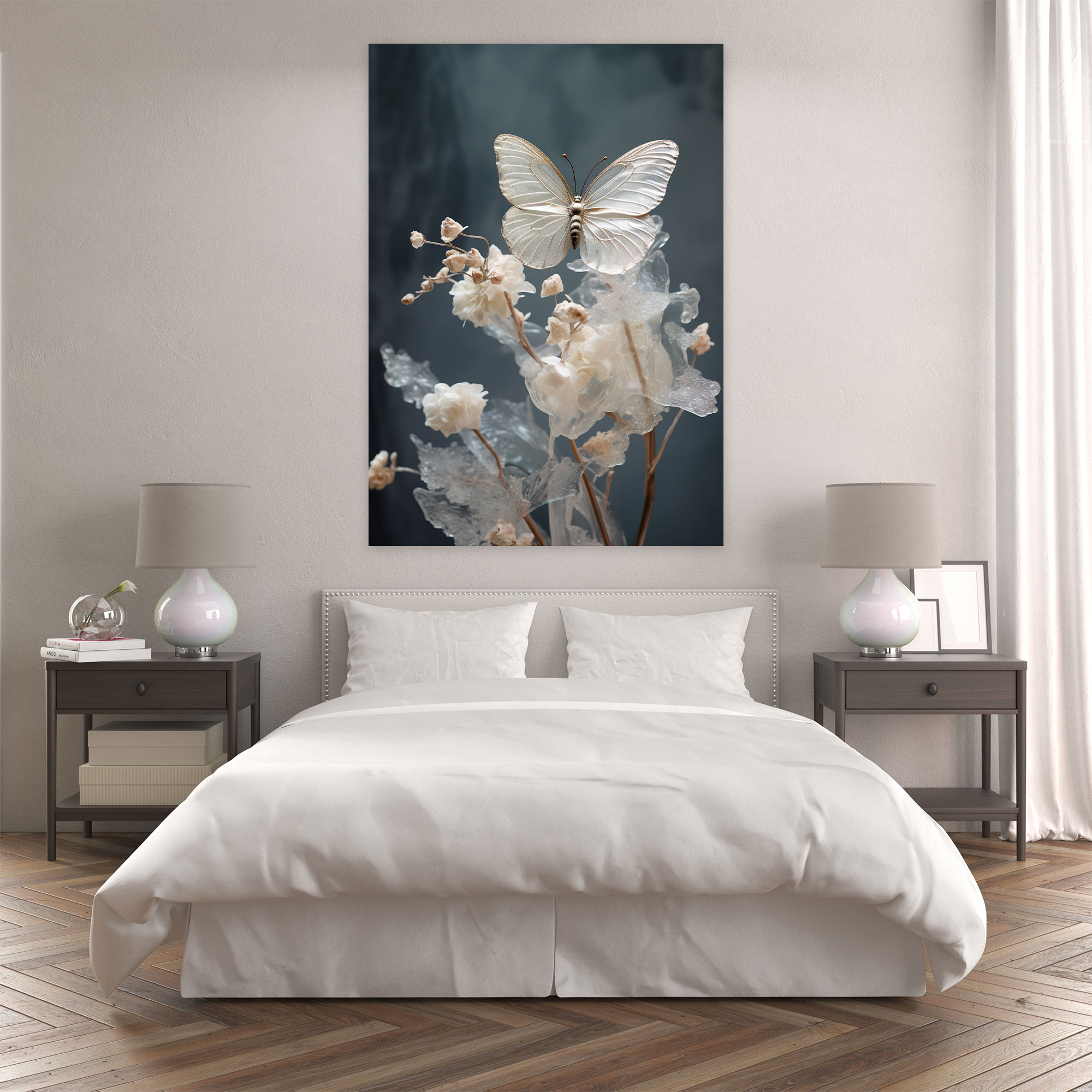 Realistic Glass Sculpture Canvas Print - Realistic Glass Sculpture, Blooming Flower, Intricate Beauty, Realistic Glass Sculpture