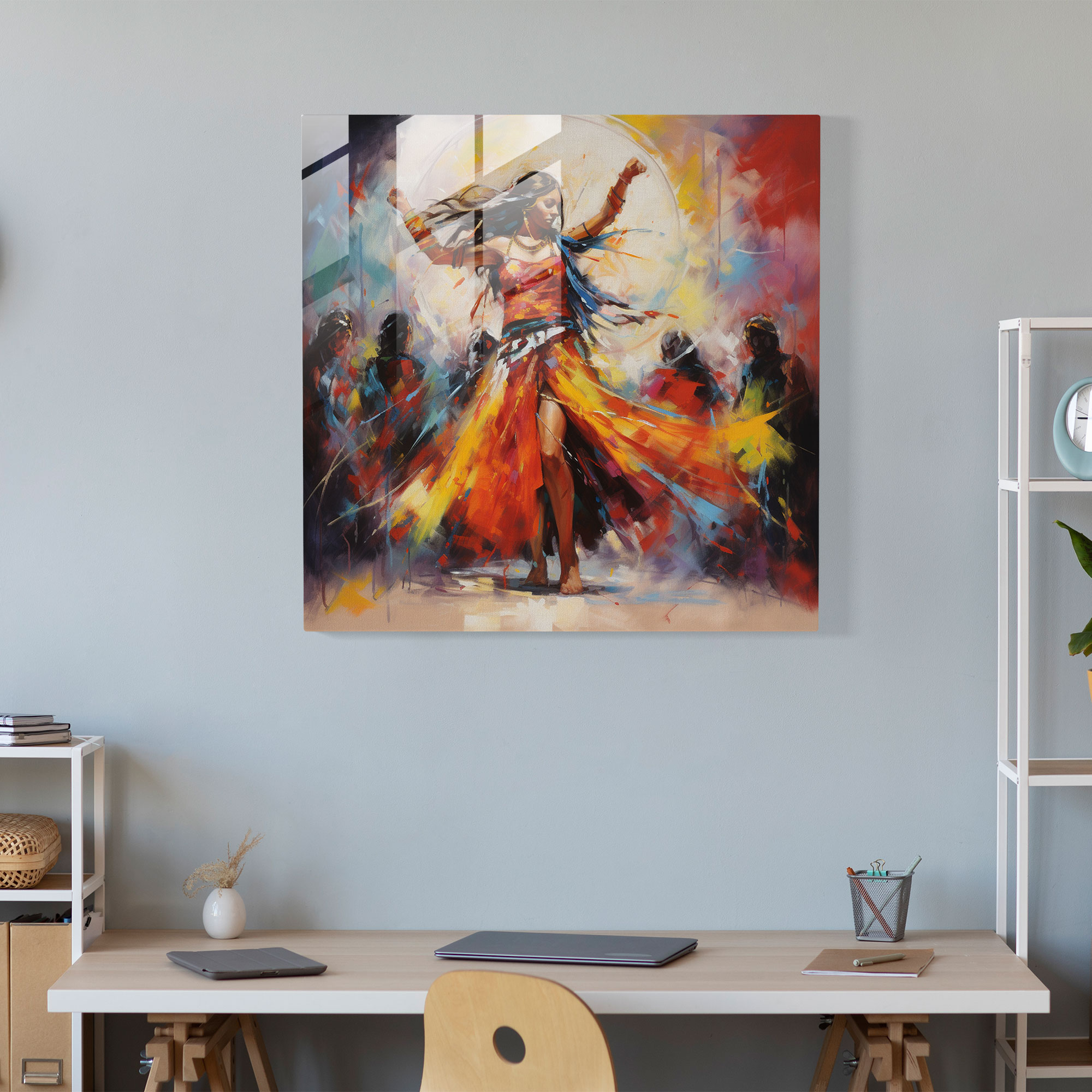 Red Indian Glass Print - Red Indian, Glass Art, Native American Dance, Native American Celebration