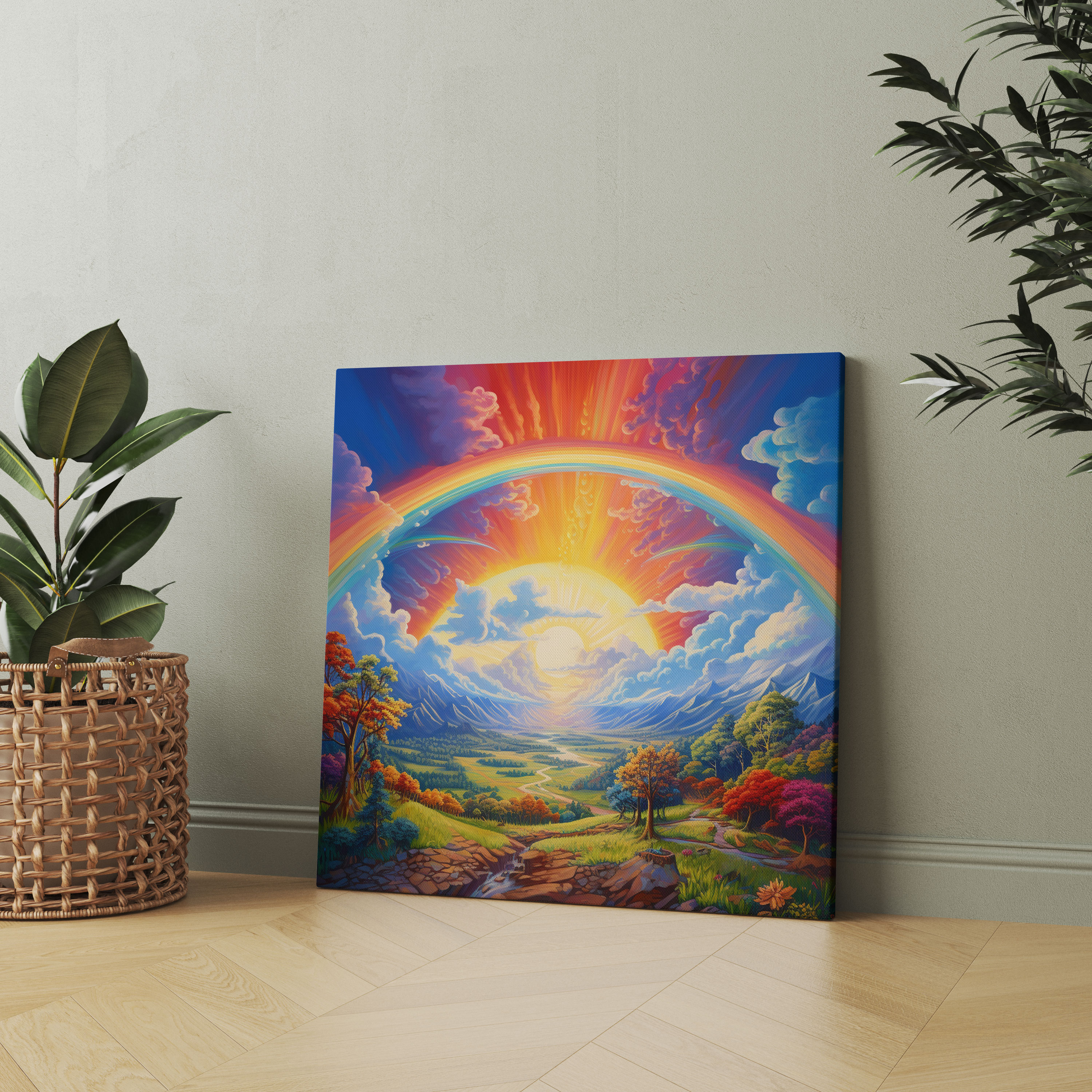 Rainbow Canvas Print - Colorful Wall Art - Rainbow, Wall Decoration, Canvas, Canvas Print