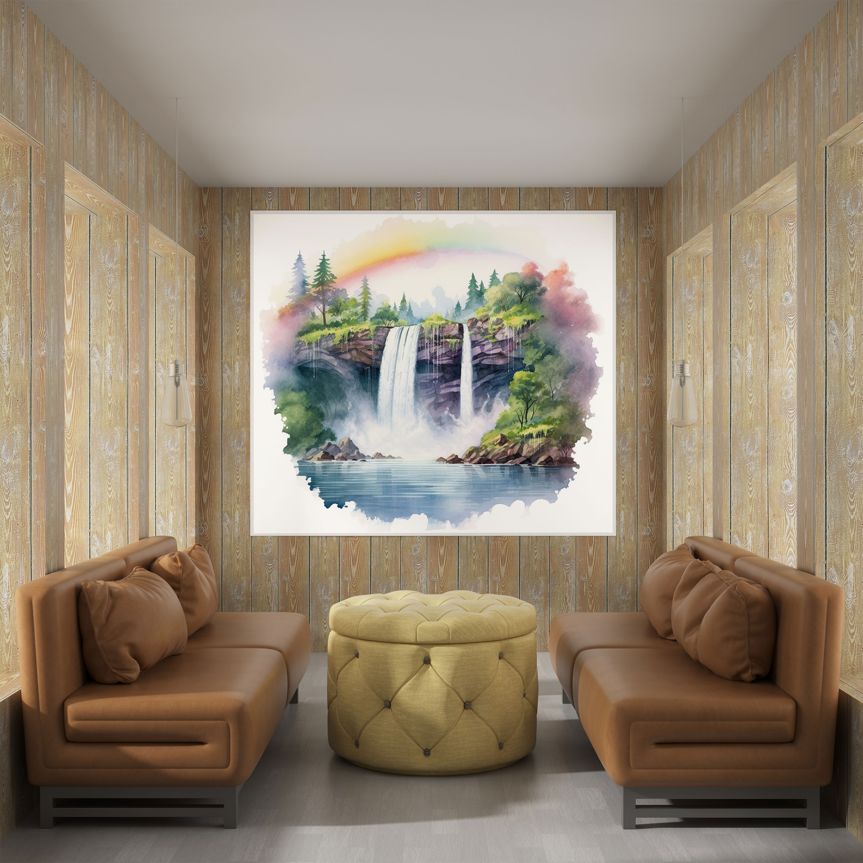 Rainbow Wall Art - Serene Watercolor Canvas Print - Rainbow, Majestic, Canvas, Home Decoration