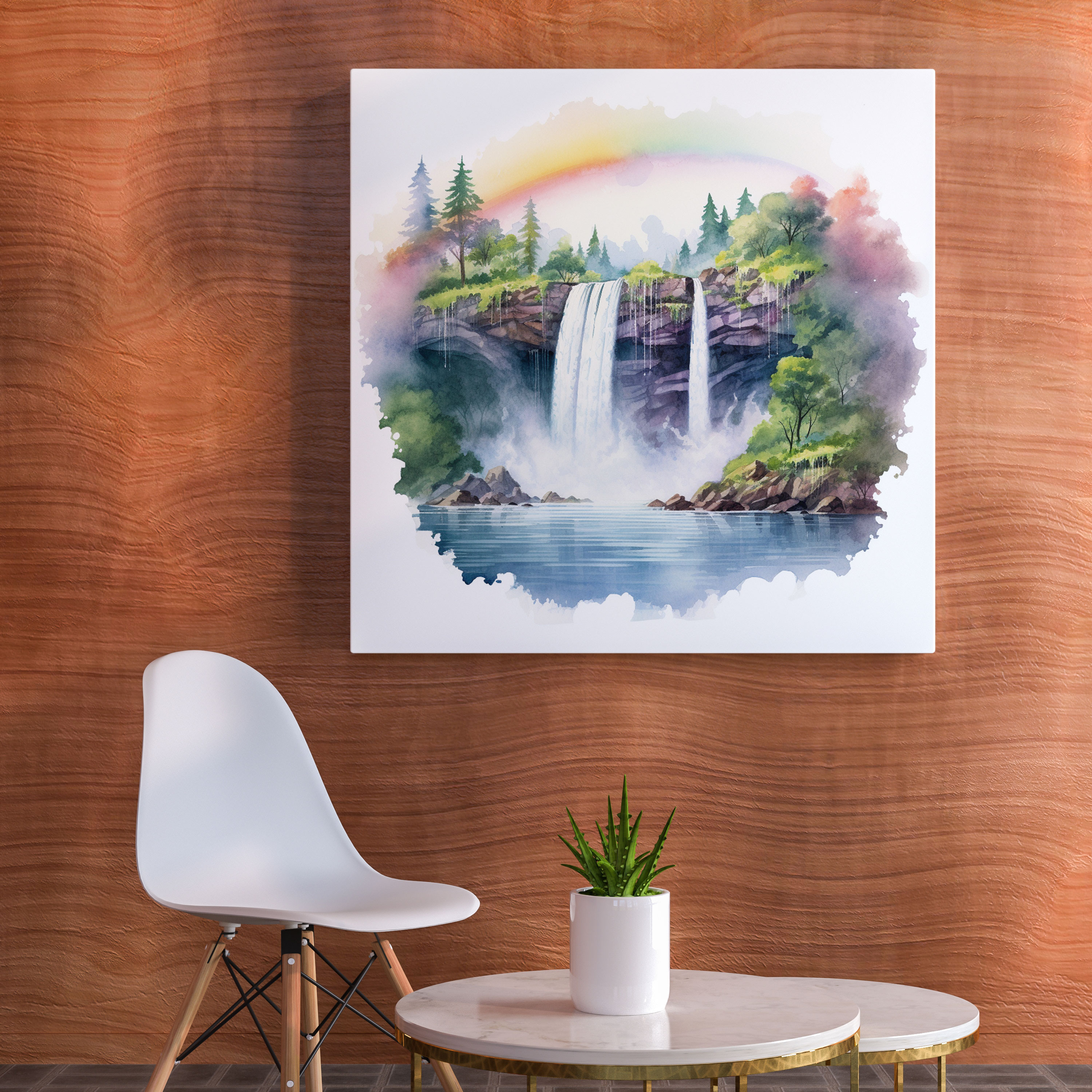 Rainbow Wall Art - Serene Watercolor Canvas Print - Rainbow, Majestic, Canvas, Home Decoration