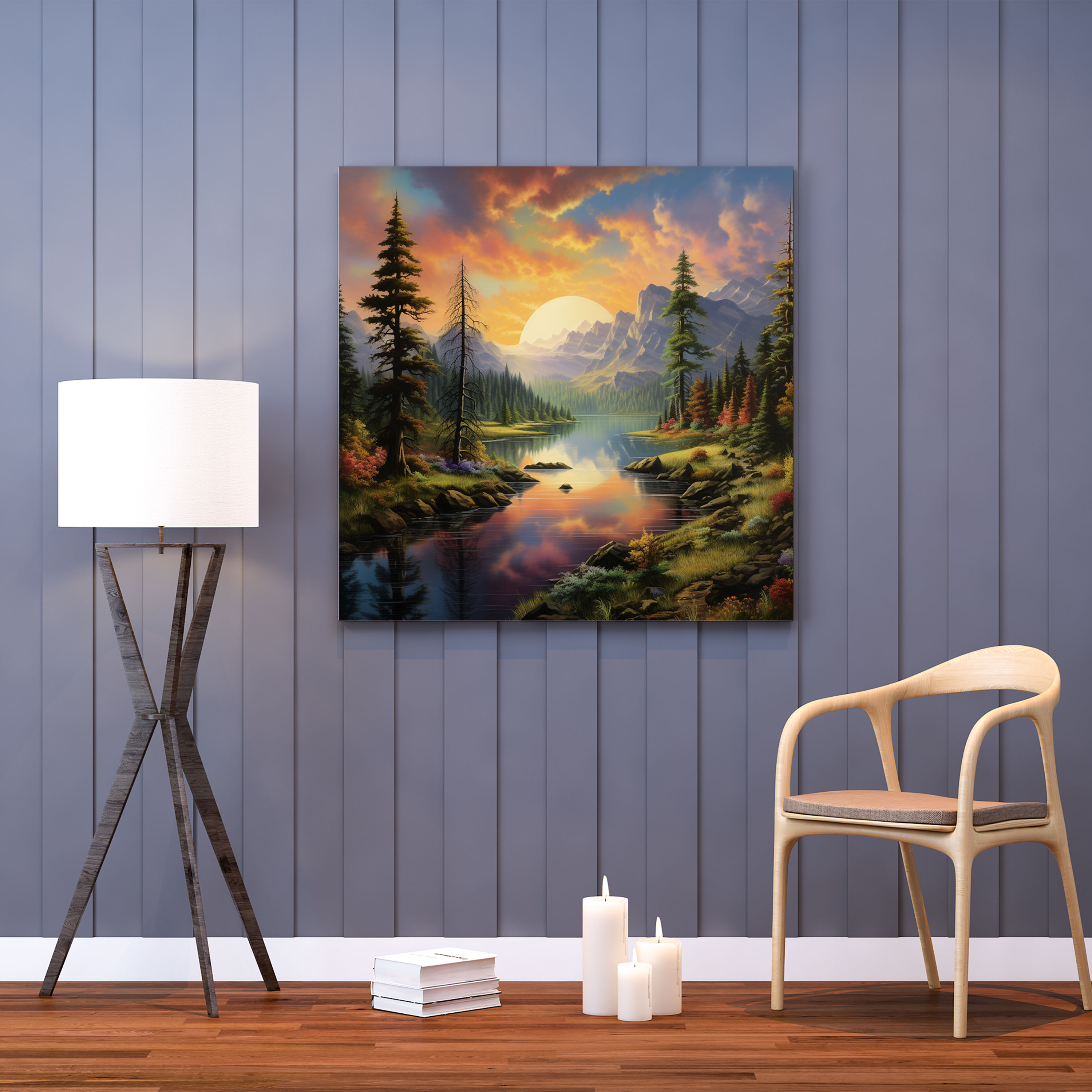 Rainbow Canvas Print - Serene Landscape Wall Art - Rainbow, Canvas Print, Canvas, Canvas Wall Art