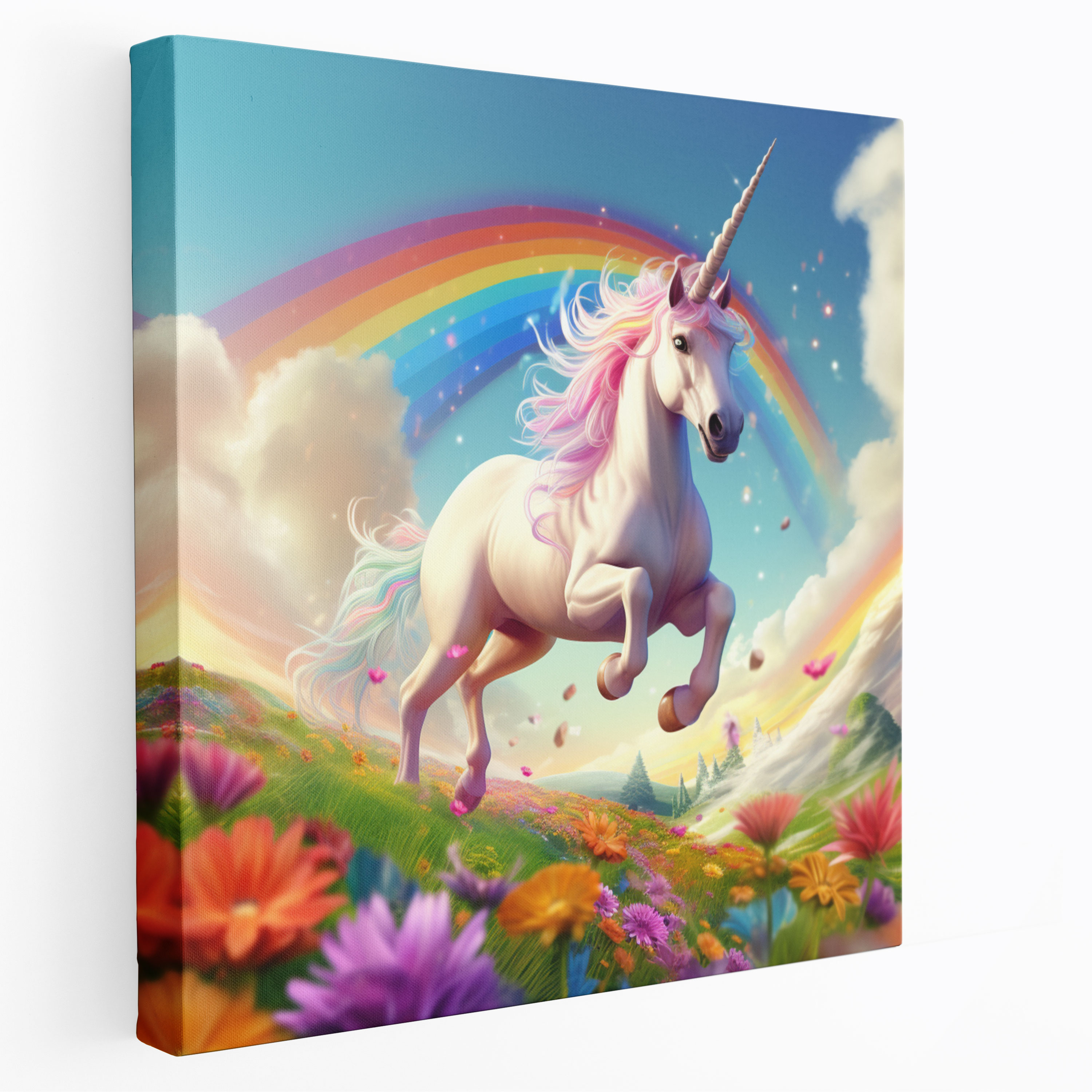 Rainbow Unicorn Wall Art - Rainbow, Prancing, Home Decoration, Wall Decoration