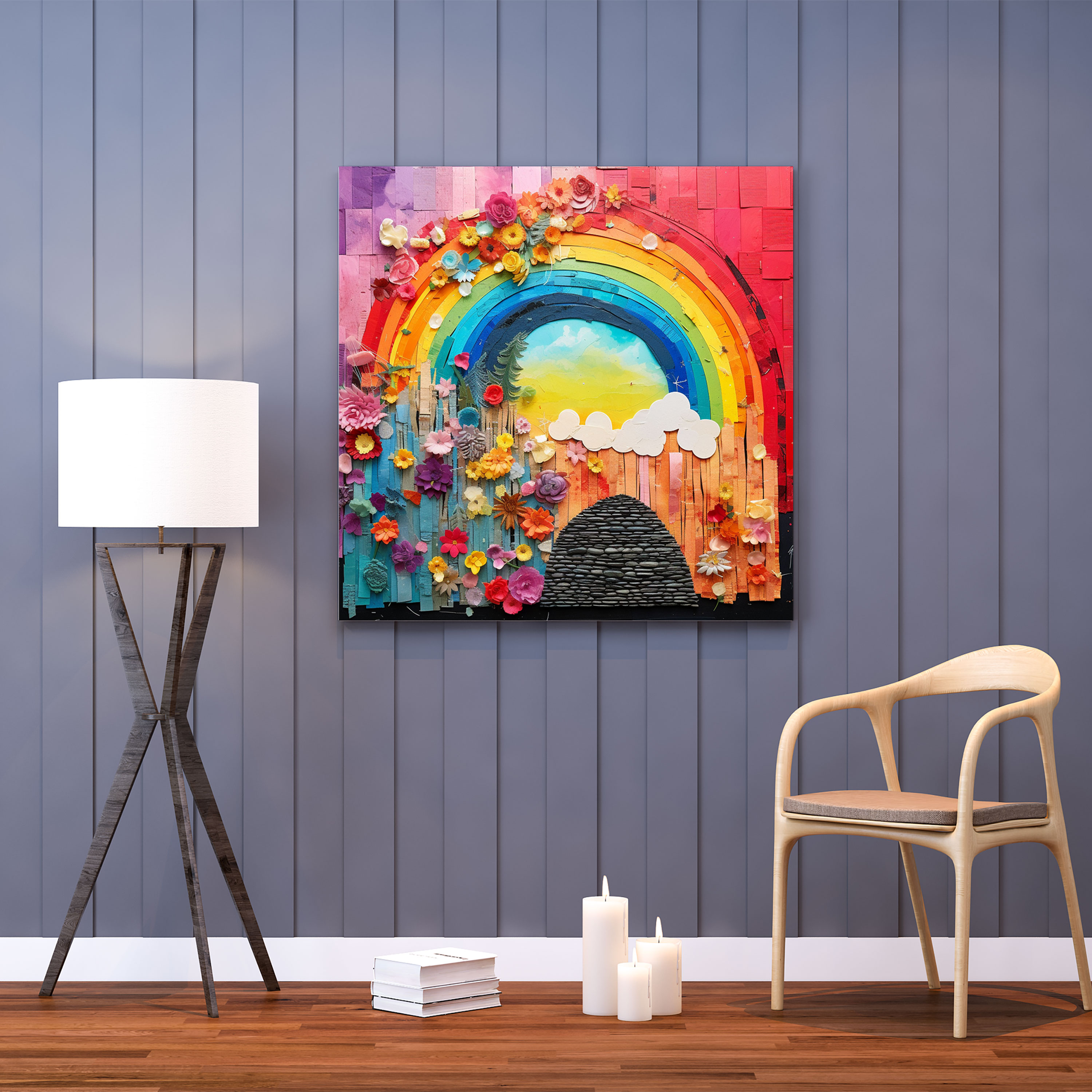 Textured Rainbow Canvas Print - Rainbow, Rainbow, Canvas Wall Art, Creativity