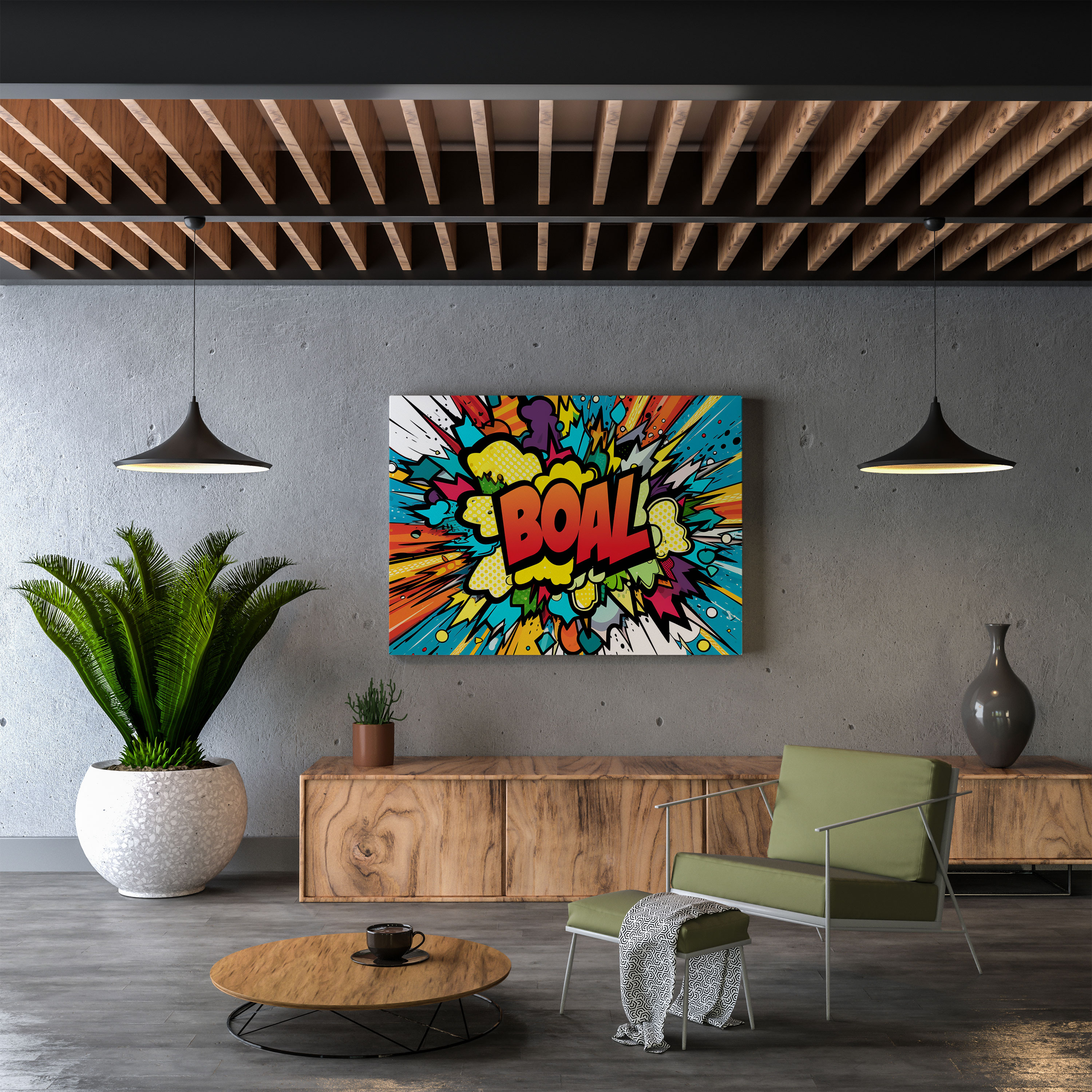 Pop Art Renkli Kanvas Tablo - Çağdaş Sanat Canlı Renkler