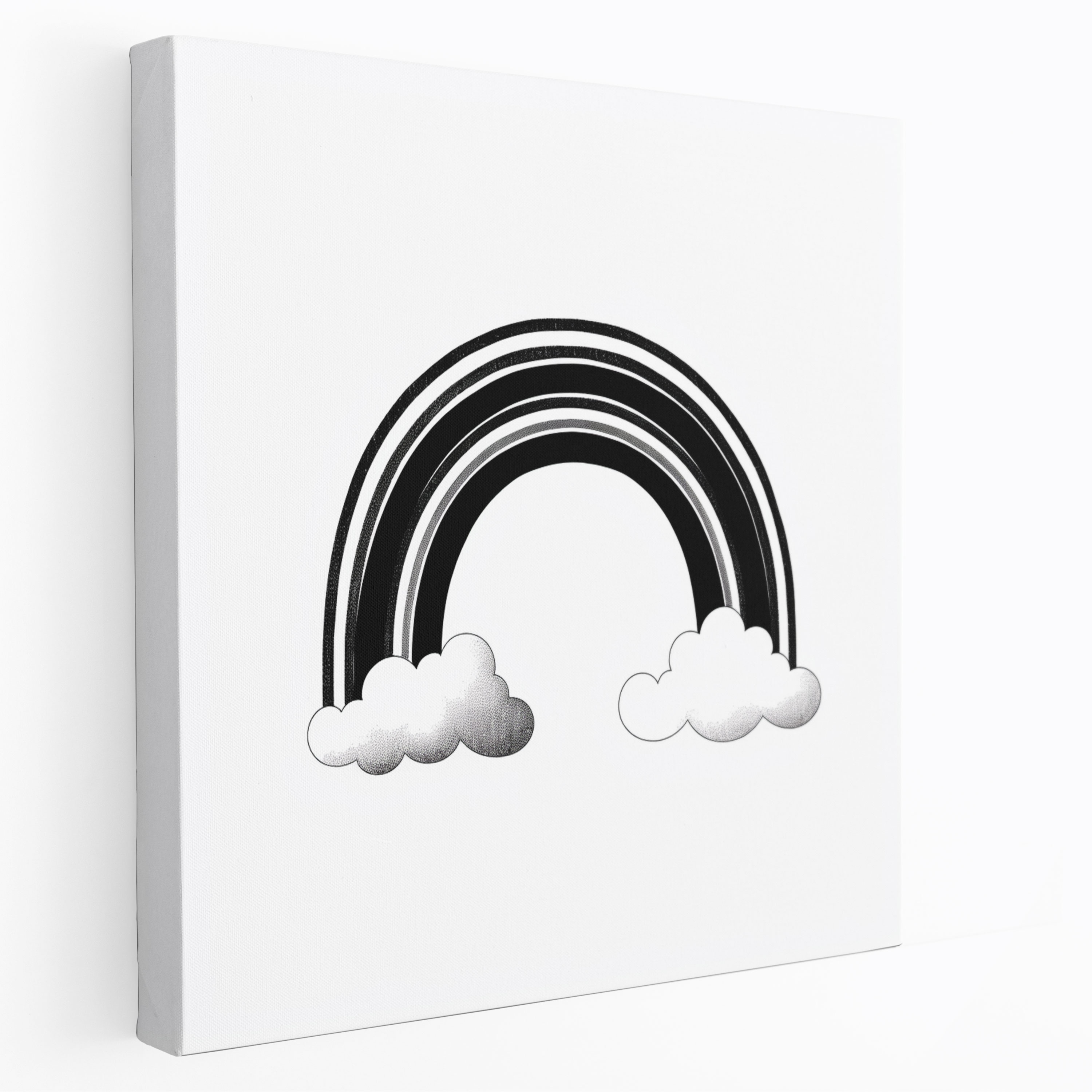 Minimalist Rainbow Canvas Print - Rainbow, Modern Sophistication, Black And White, Wall Decoration