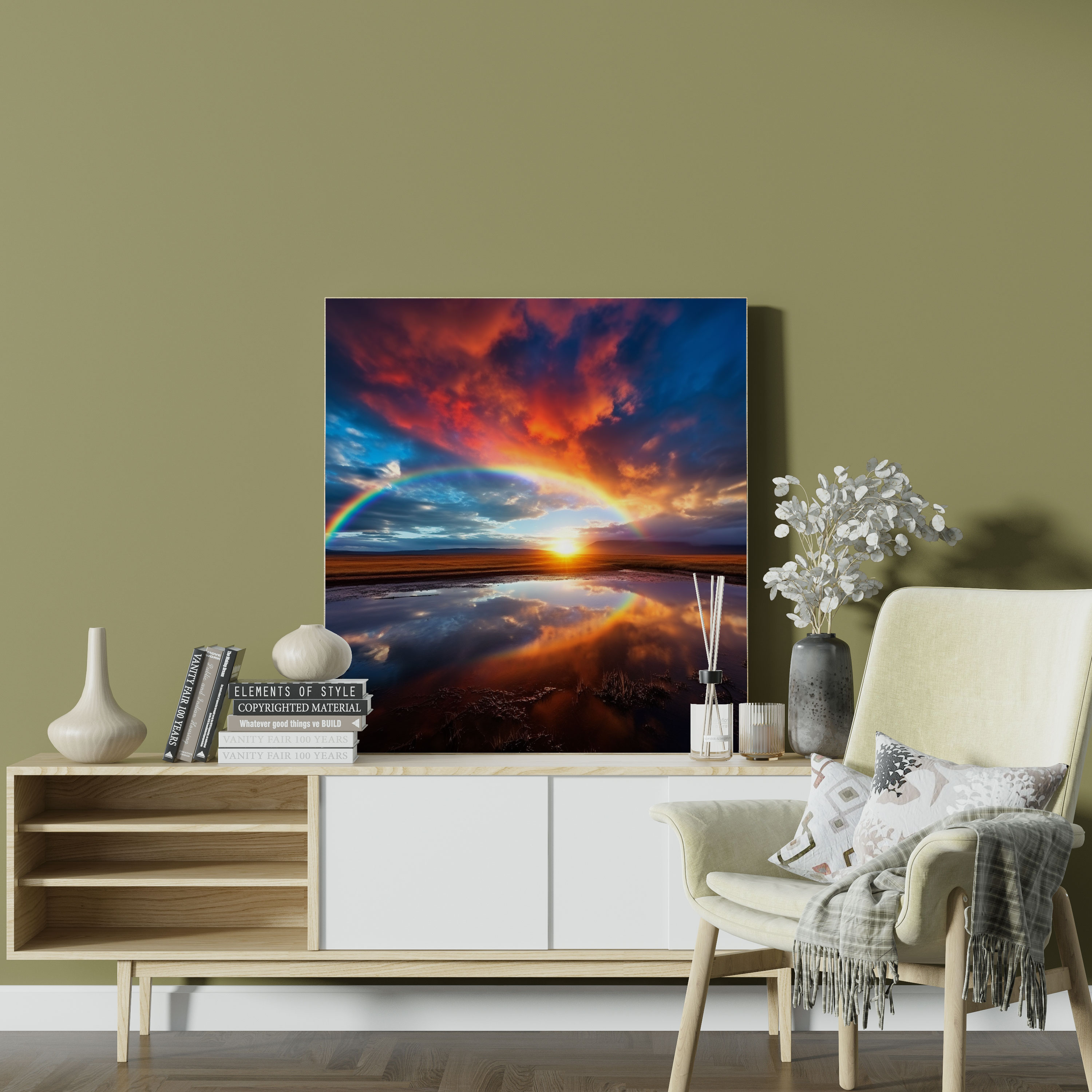 Rainbow Sunset Canvas Print - Rainbow, Canvas, Rainbow, Golden Hour