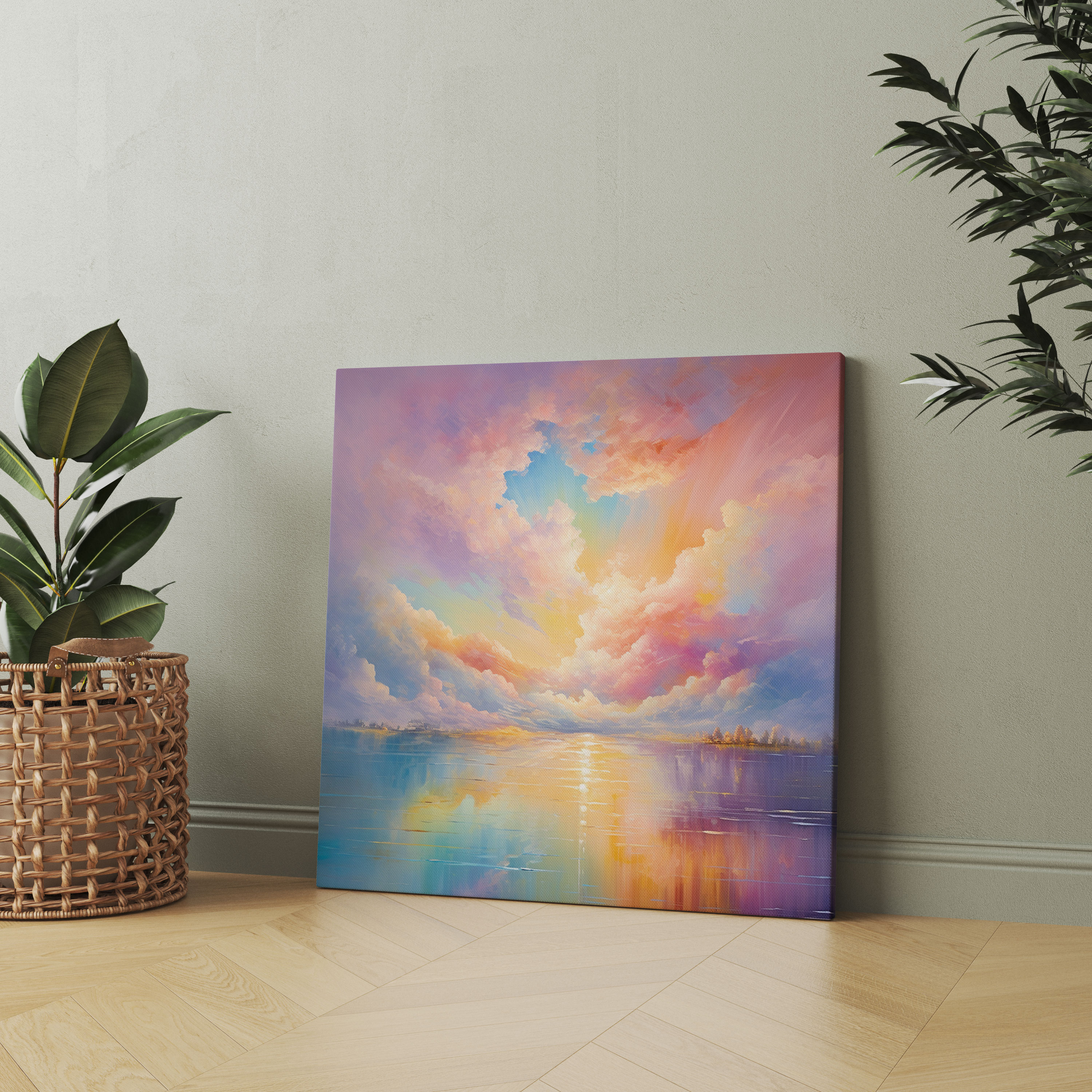 Dreamy Rainbow Canvas Print - Rainbow, Canvas Print, Wall Decoration, Soft Brushstrokes
