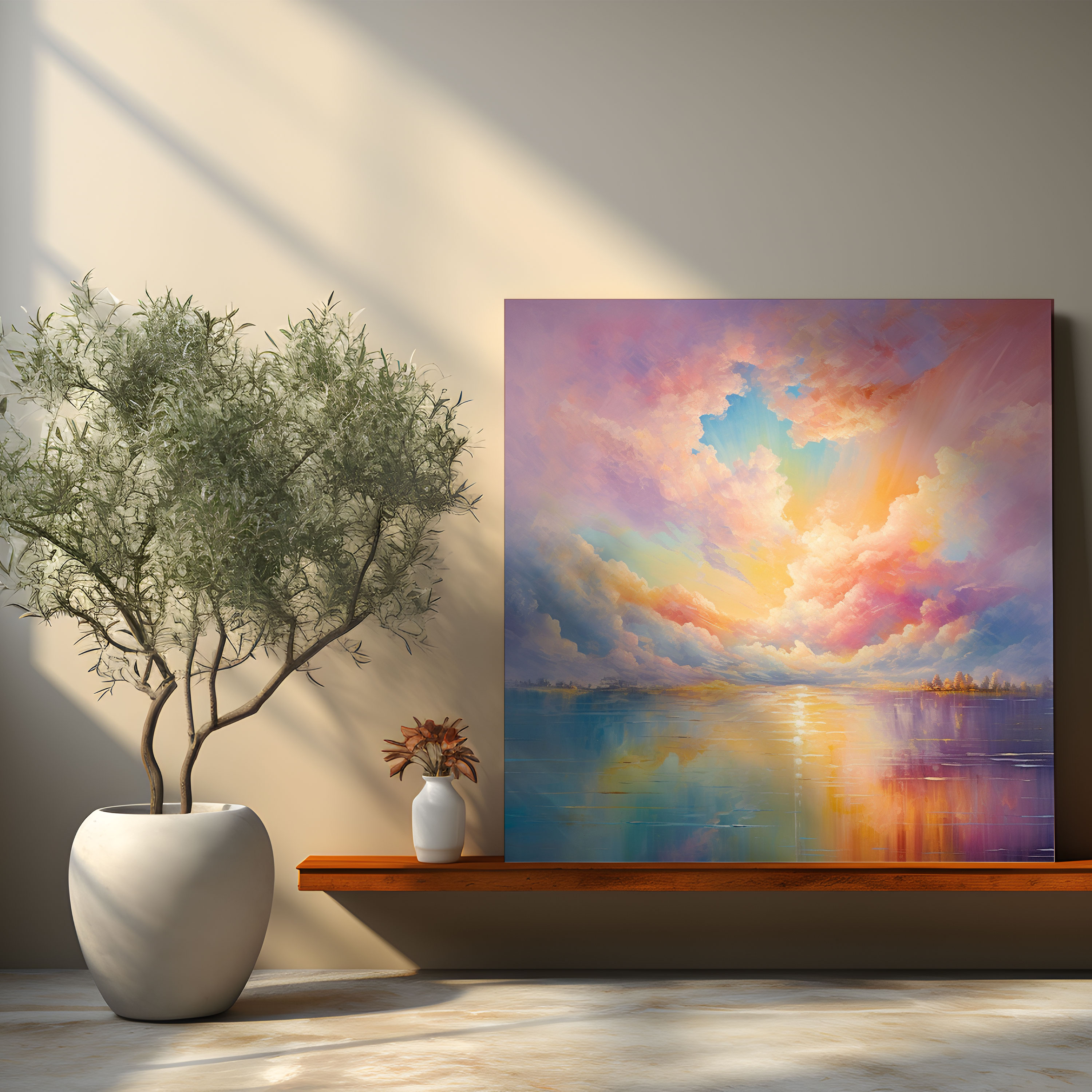 Dreamy Rainbow Canvas Print - Rainbow, Canvas Print, Wall Decoration, Soft Brushstrokes