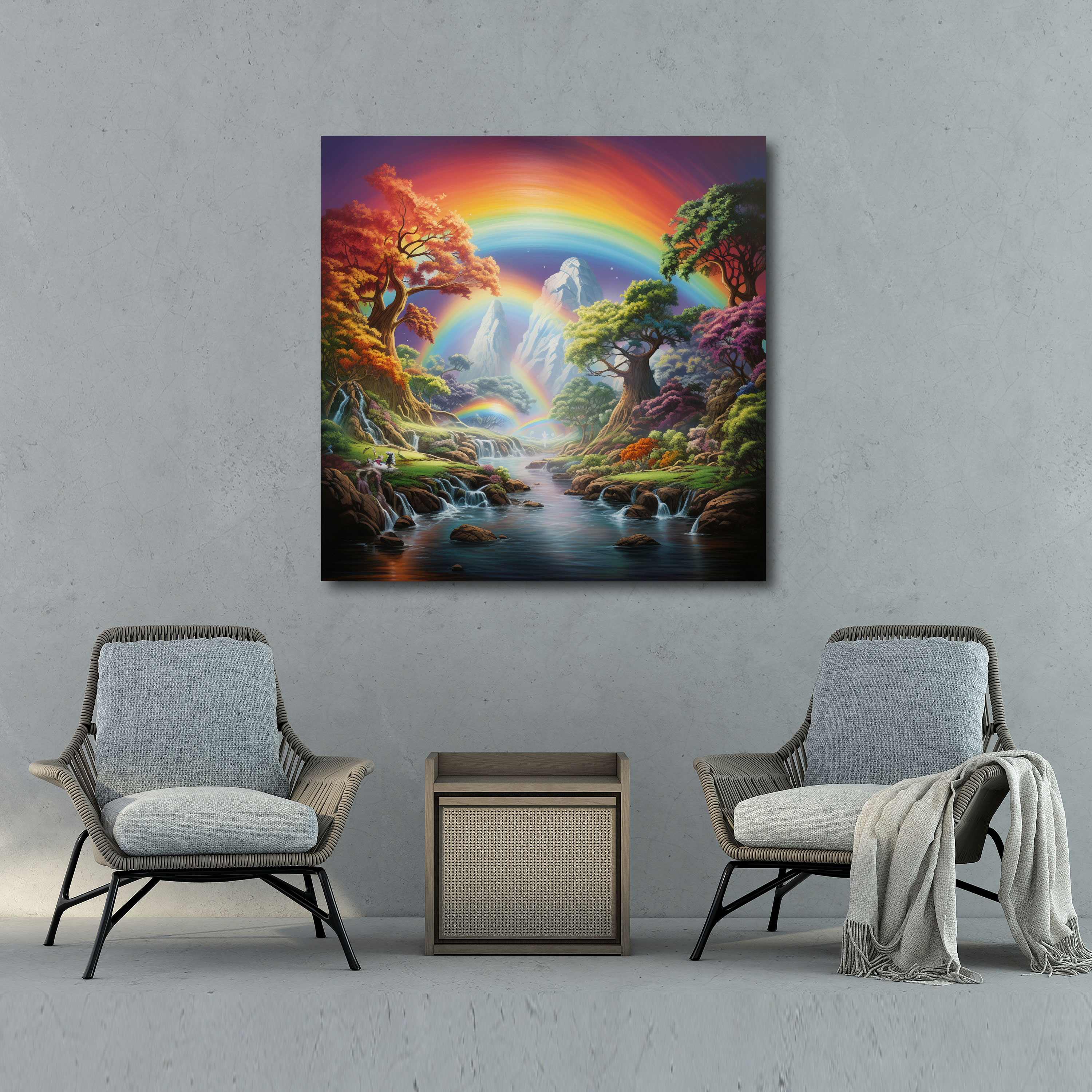 Tranquil Rainbow Wall Art - Rainbow, Peaceful, Canvas Wall Art, Serene