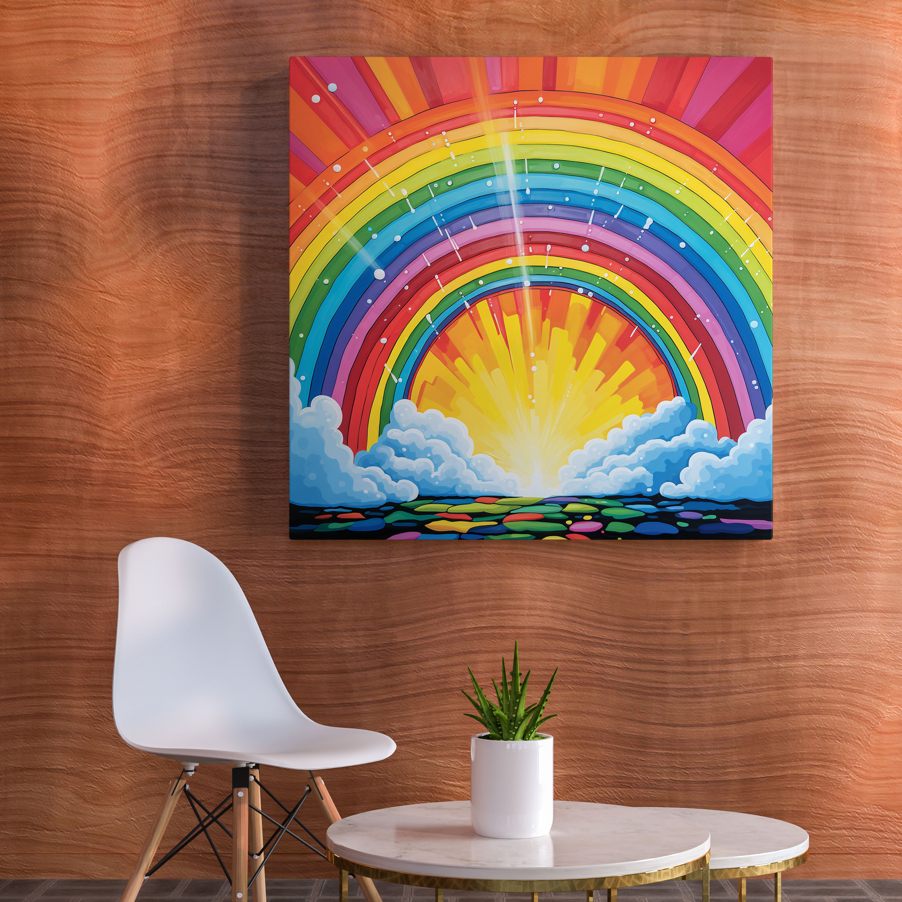 Radiant Rainbow Wall Art - Rainbow, Uplifting, Wall Decoration, Canvas Wall Art
