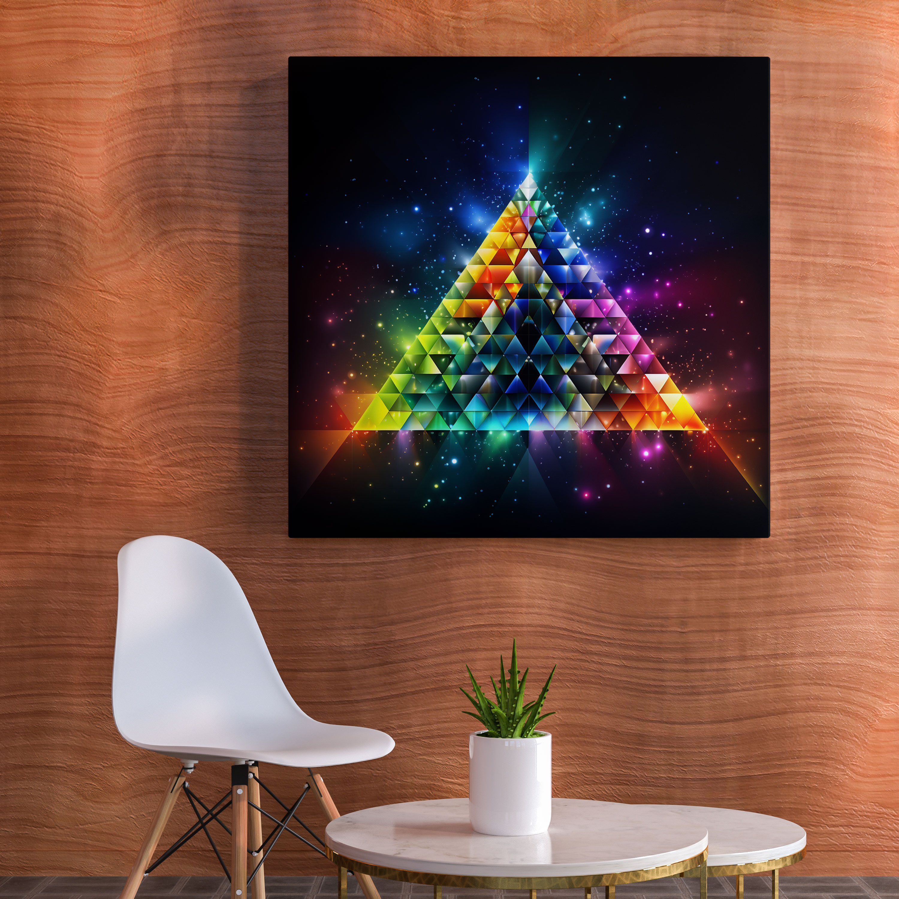 Rainbow Canvas Print - Rainbow, Digital Artwork, Canvas, Dark Background