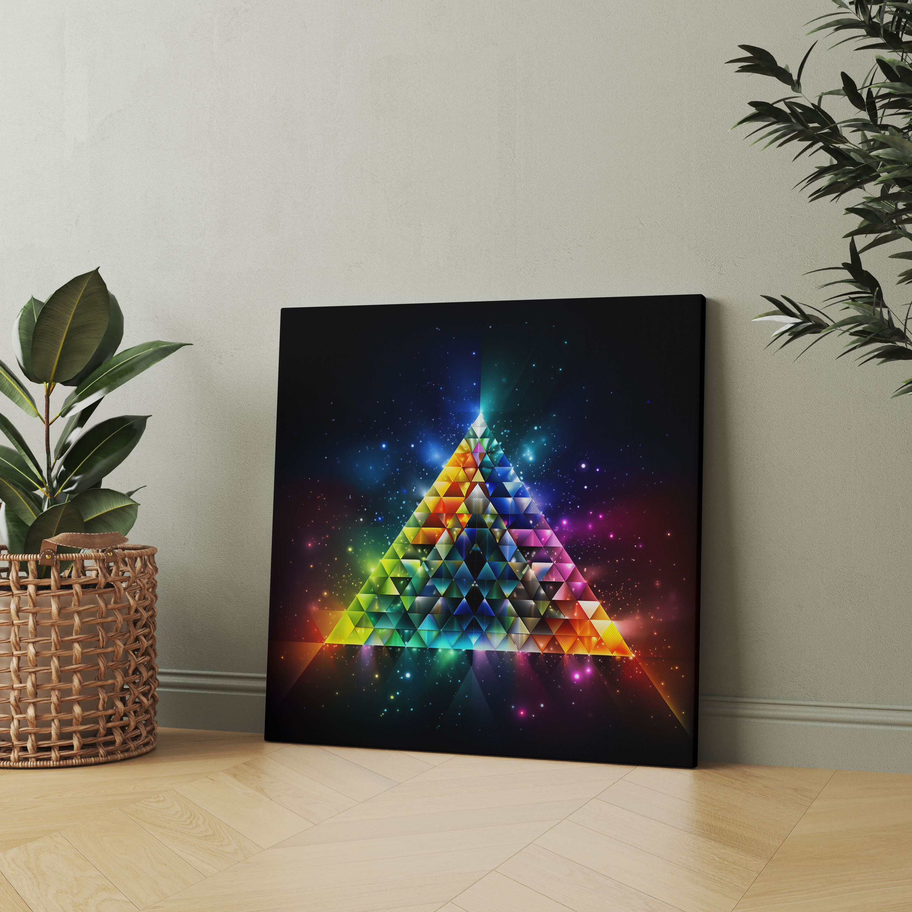 Rainbow Canvas Print - Rainbow, Digital Artwork, Canvas, Dark Background