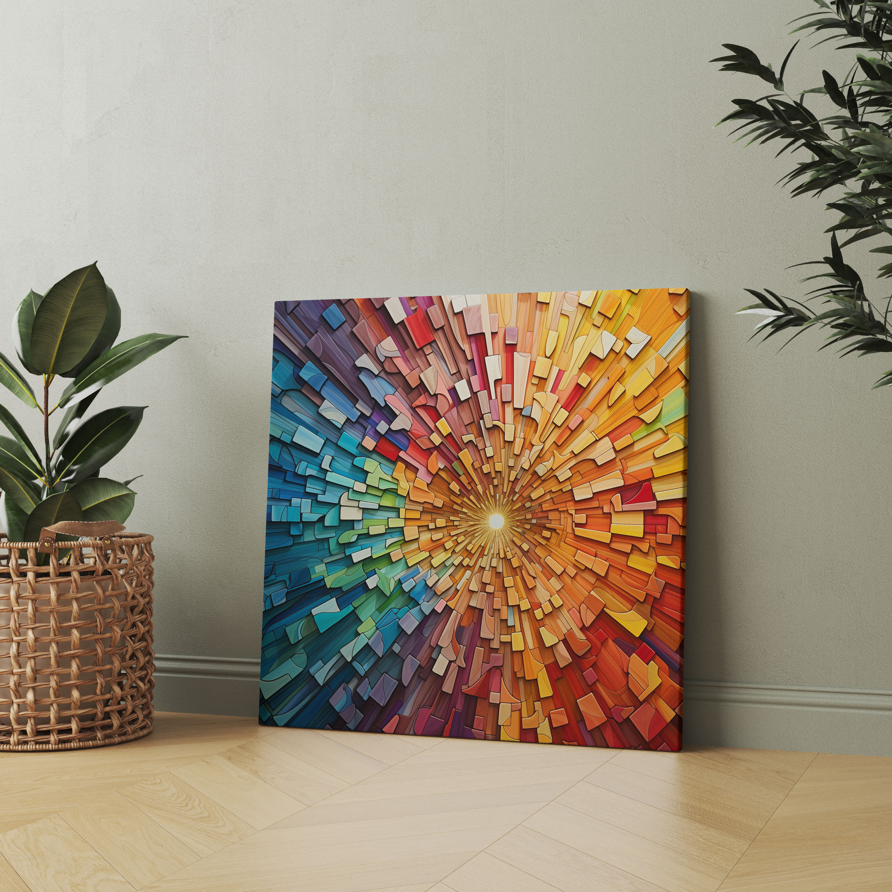 Rainbow Wall Decoration - Rainbow, Home Decoration, Canvas Print, Mosaic-Like