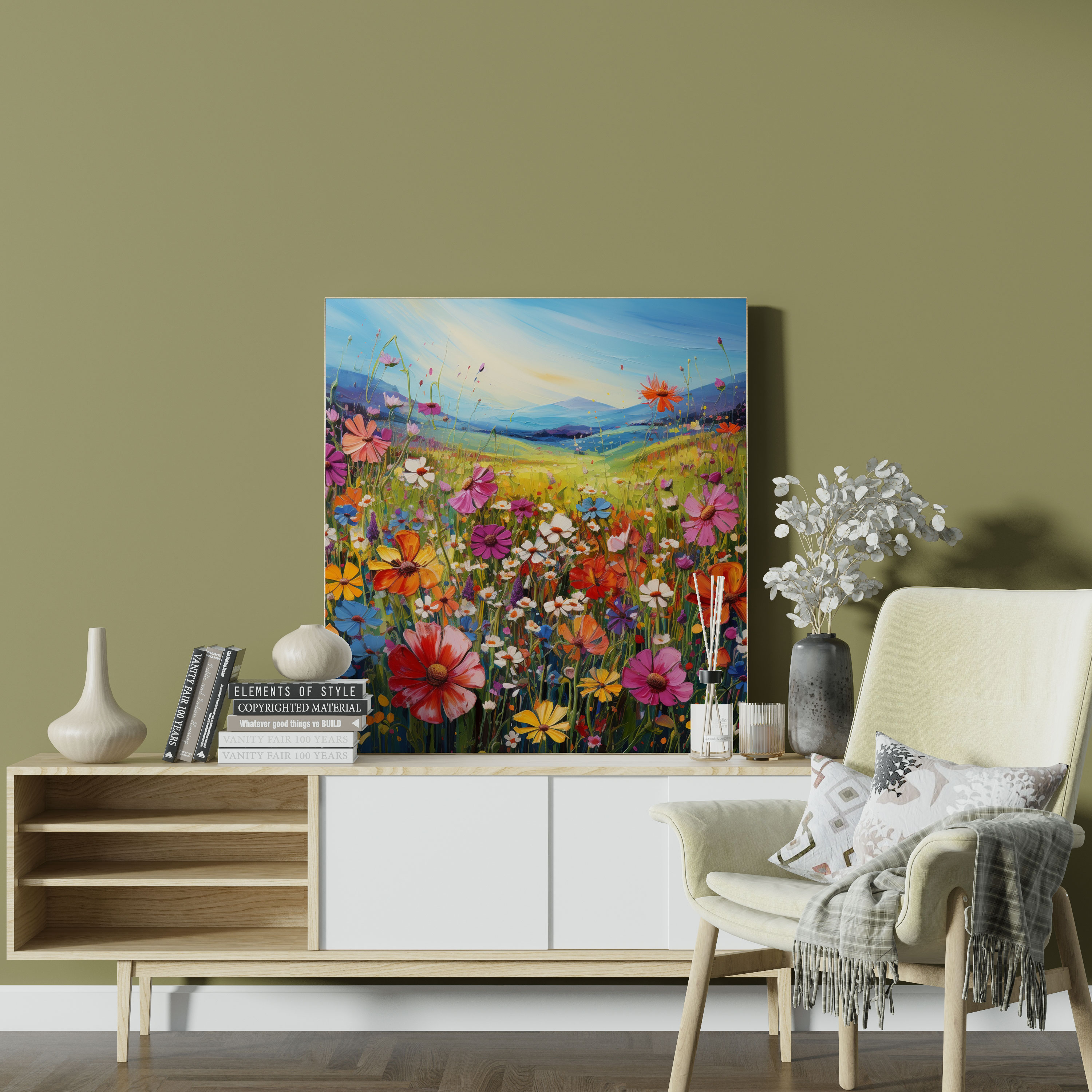 Rainbow Meadow Canvas Print - Rainbow, Canvas Wall Art, Joy, Home Decoration