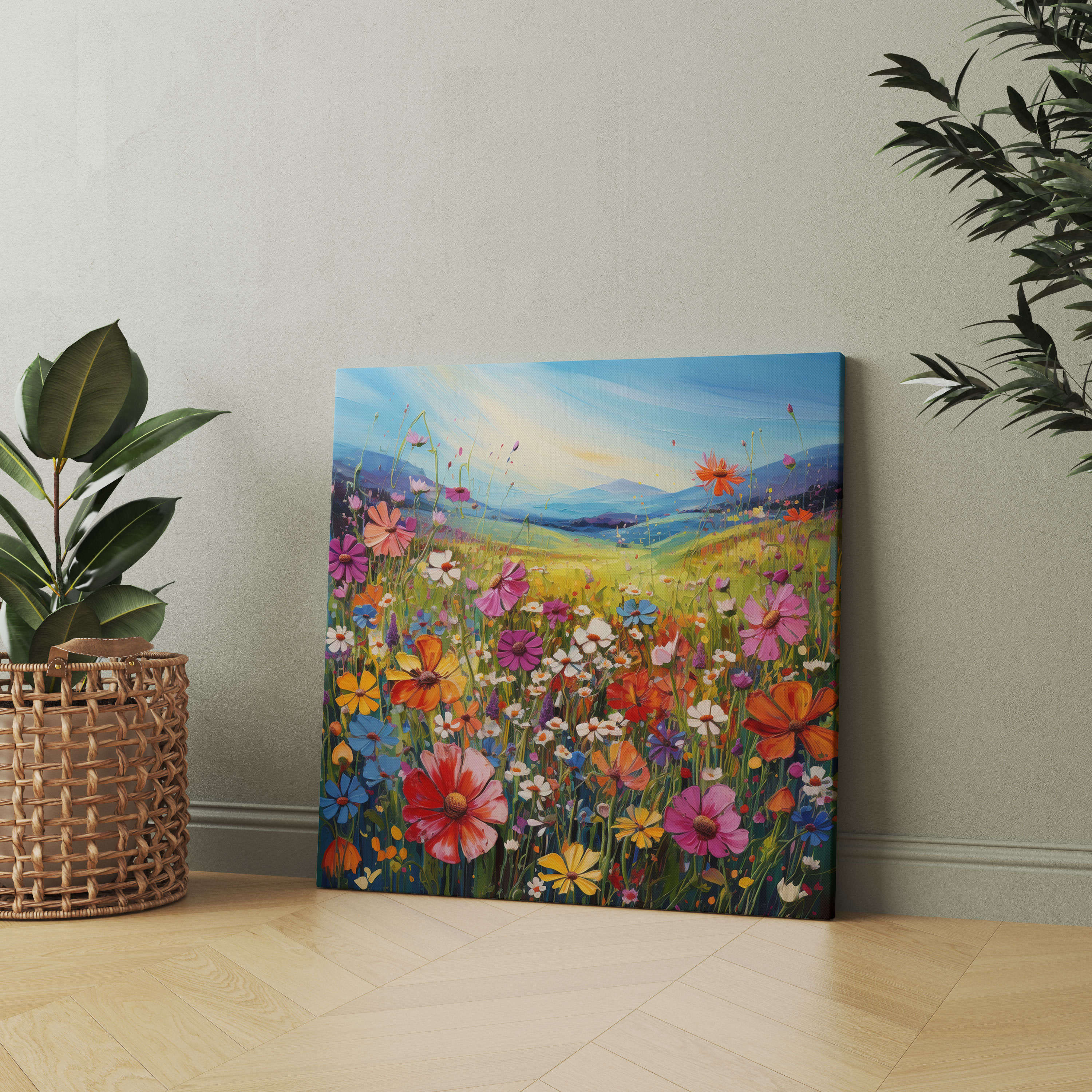 Rainbow Meadow Canvas Print - Rainbow, Canvas Wall Art, Joy, Home Decoration