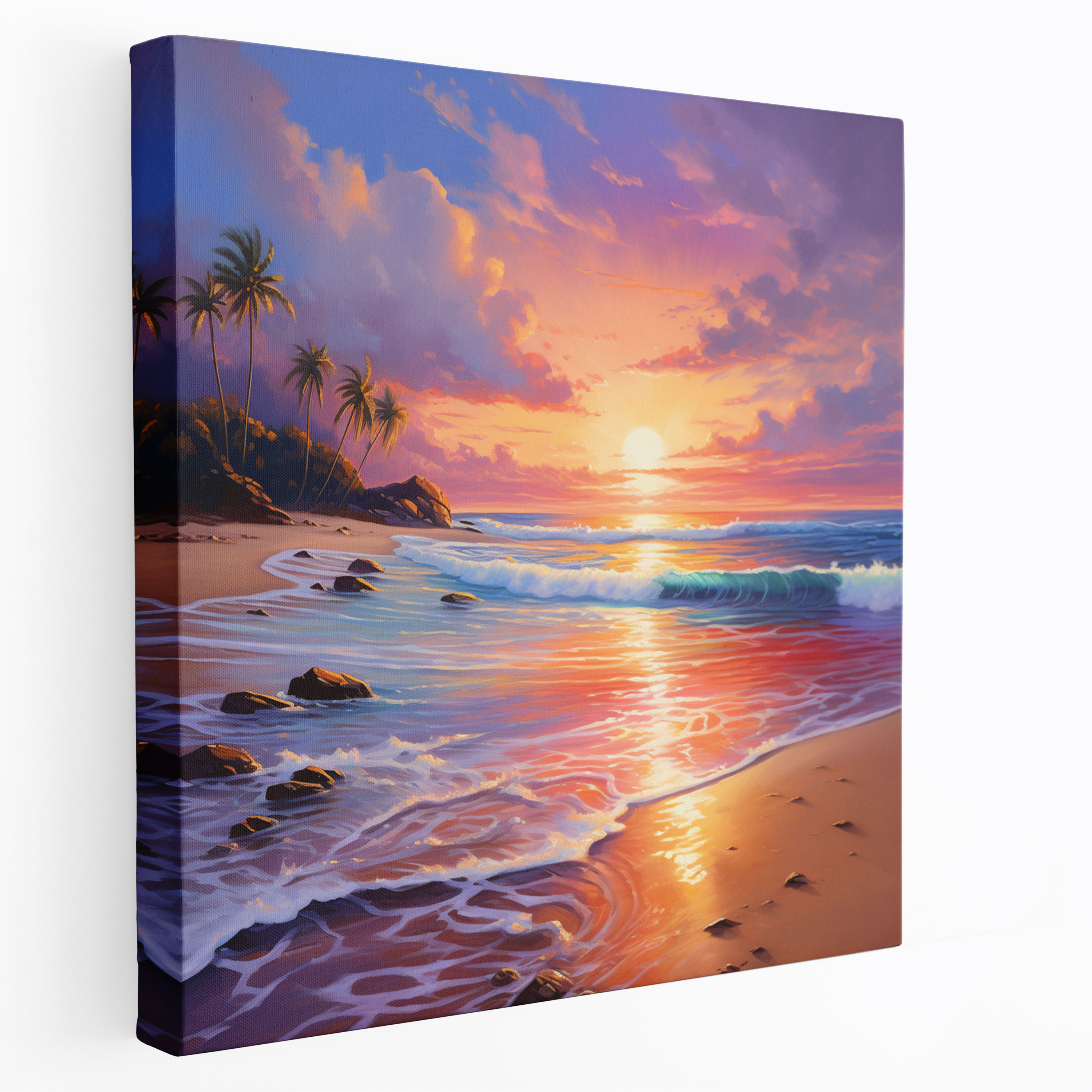 Rainbow Beach Sunset Canvas Print - Rainbow, Canvas Print, Beach Sunset, Beauty