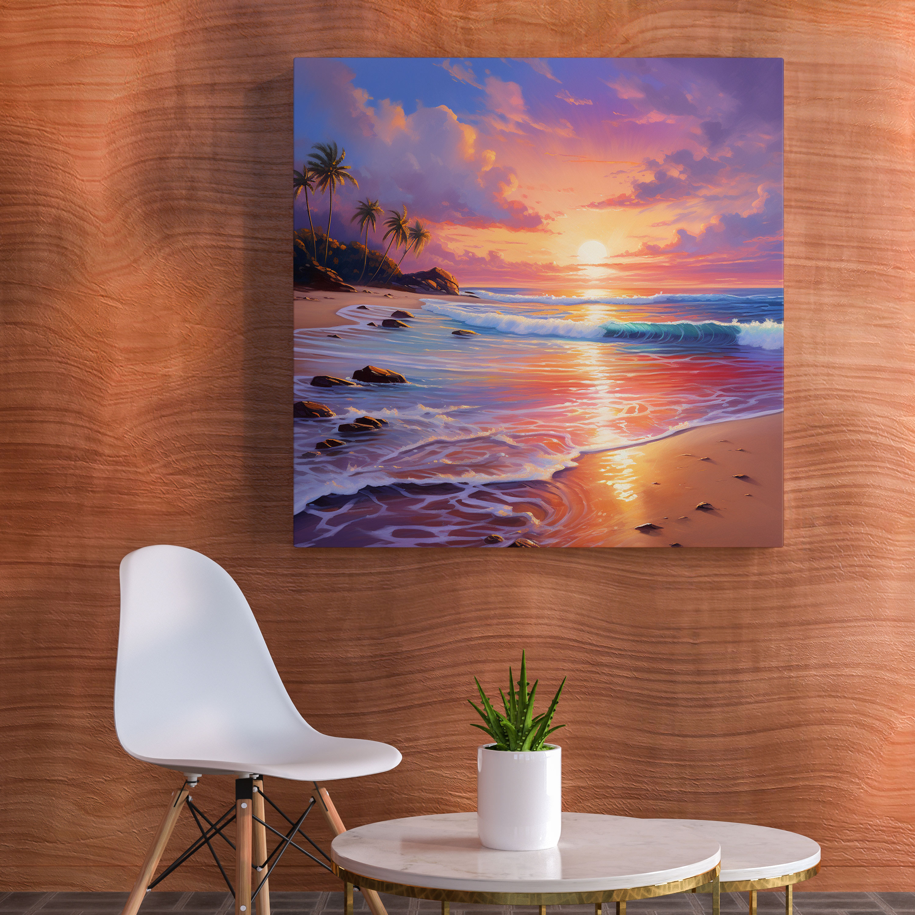 Rainbow Beach Sunset Canvas Print - Rainbow, Canvas Print, Beach Sunset, Beauty