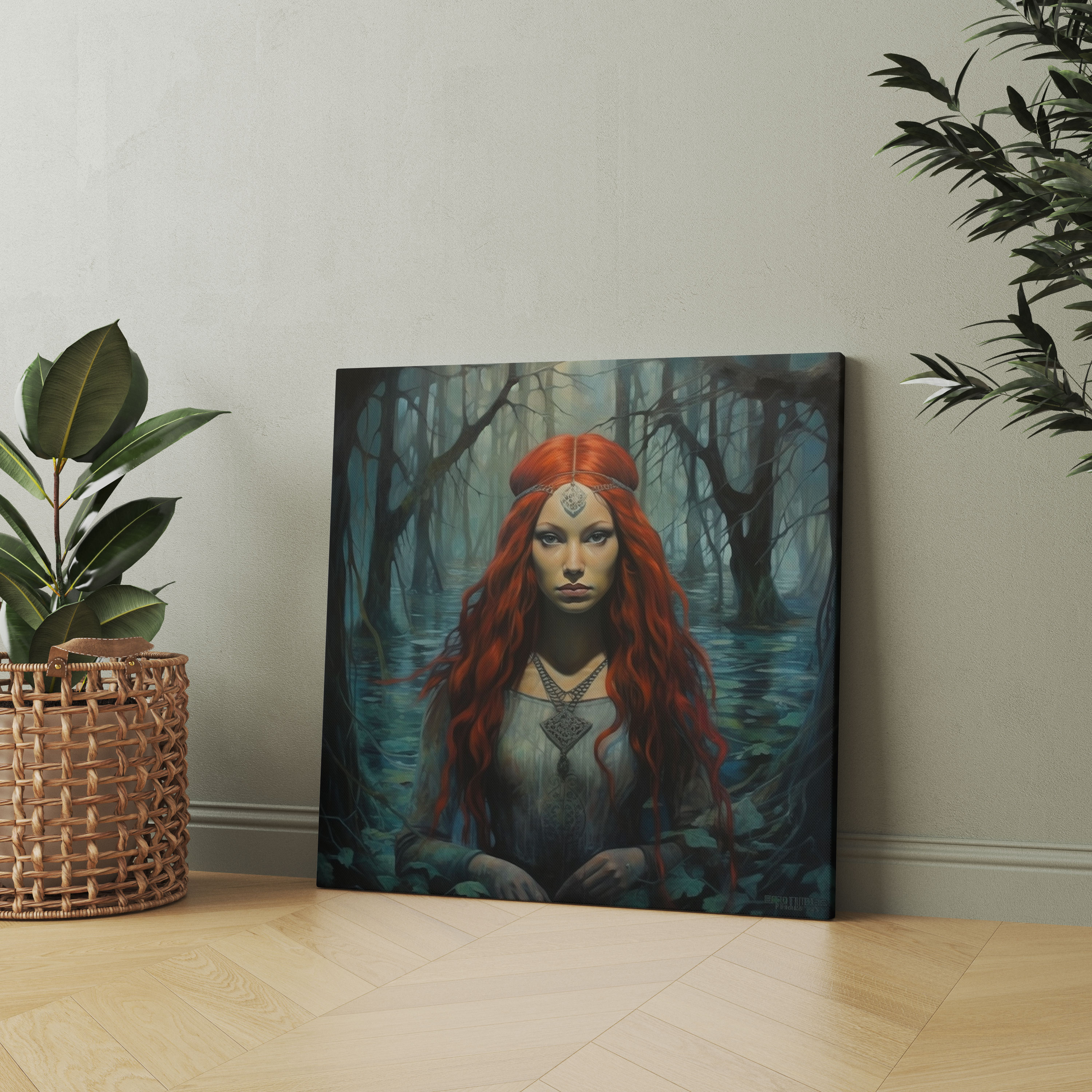 Red Indian Canvas Print - Enchanting Native American Woman - Red Indian, Home Decoration, Oil Painting, Woman