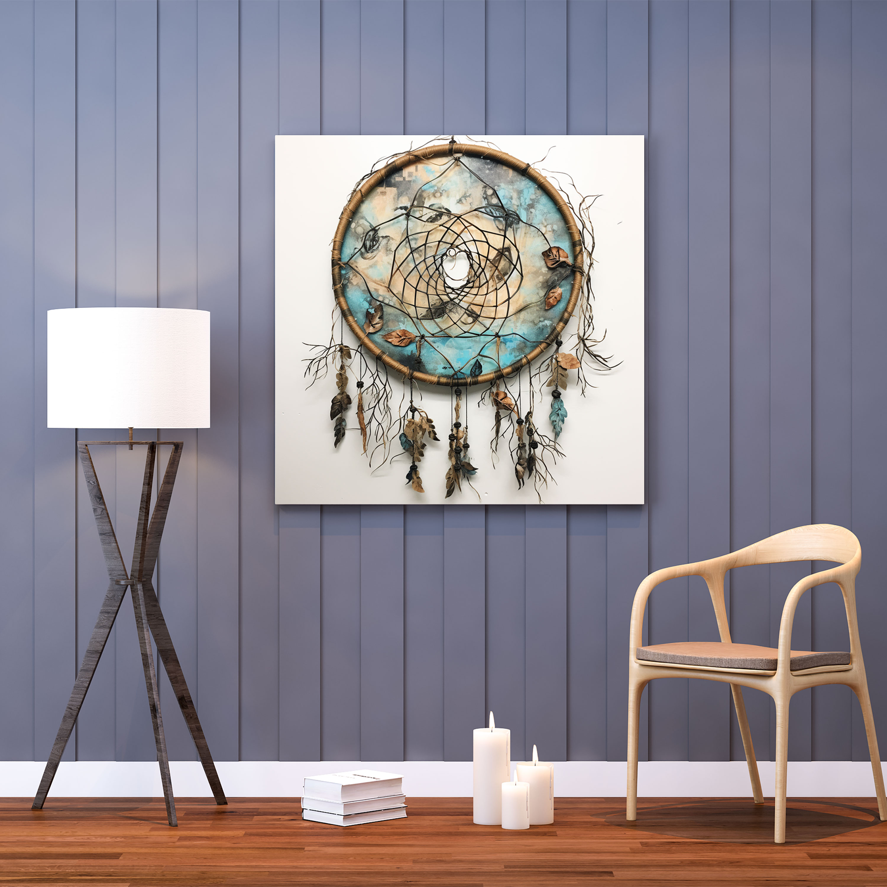 Red Indian Canvas Print - Dreamcatcher Wall Art - Red Indian, Canvas Print, Mixed Media Artwork, Dreamcatcher