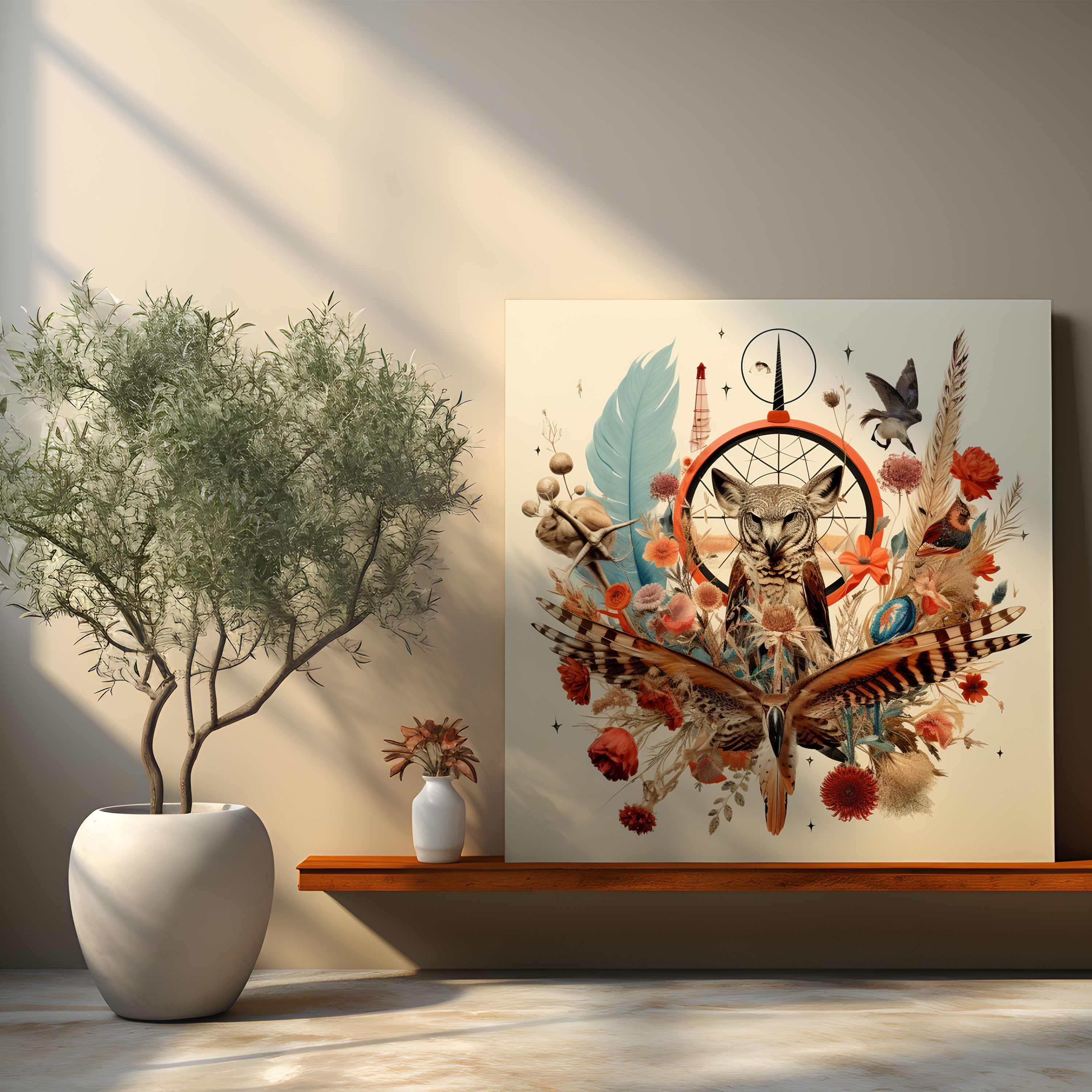 Red Indian Canvas Print: Symbolic Collage - Red Indian, Canvas Print, Red Indian, Canvas