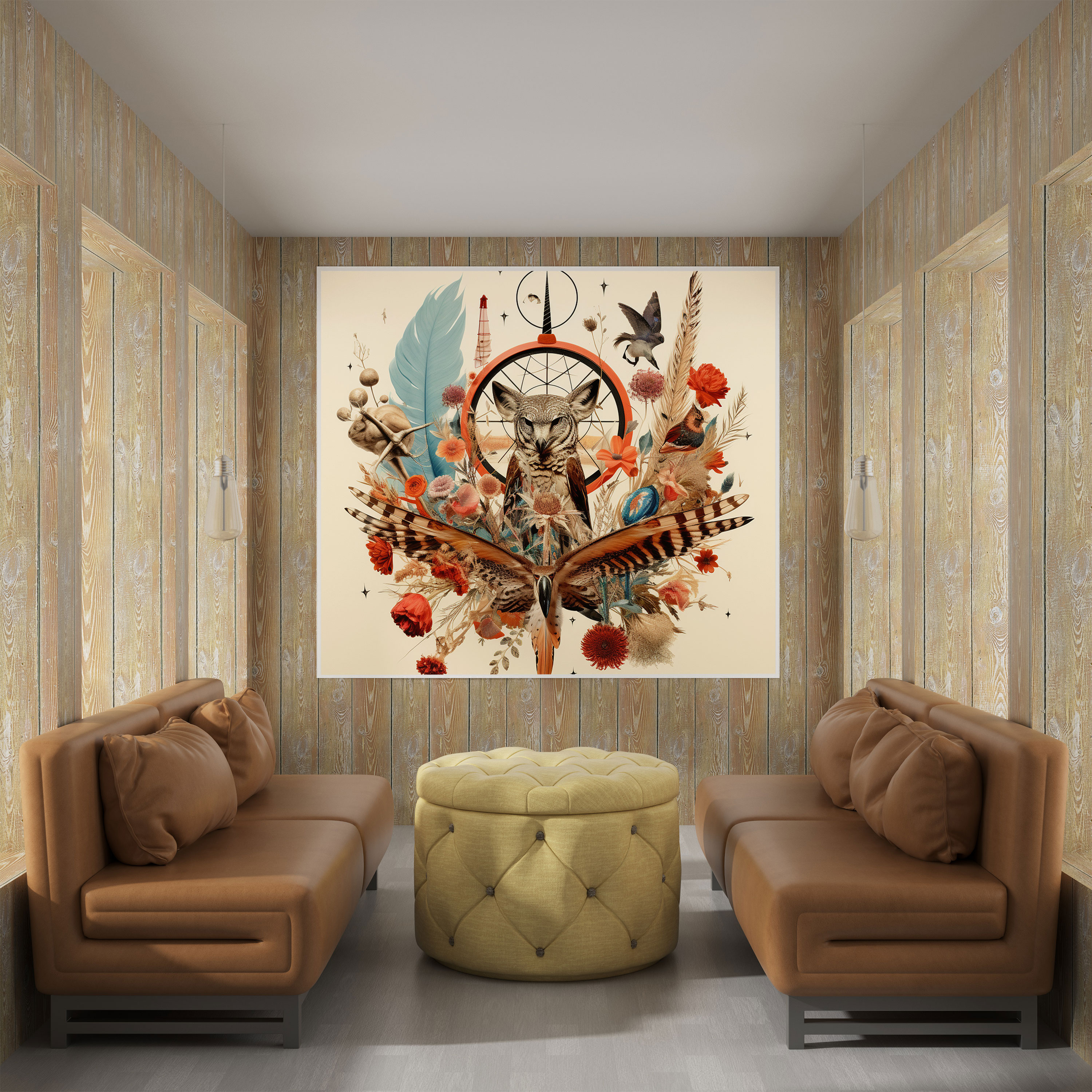 Red Indian Canvas Print: Symbolic Collage - Red Indian, Canvas Print, Red Indian, Canvas