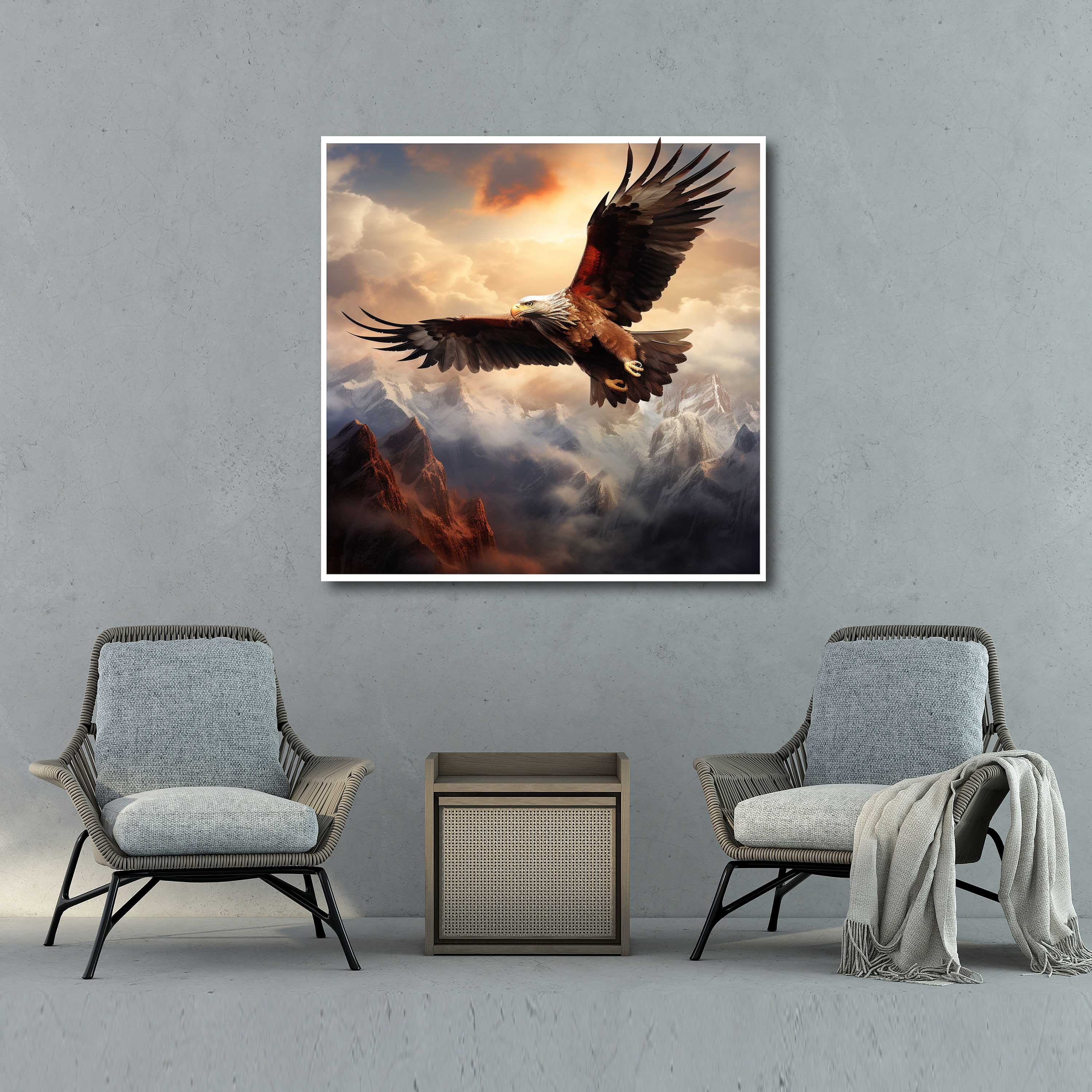 Red Indian Canvas Print - Majestic Eagle Wall Art And Home Decoration - Red Indian, Majestic, Home Decoration, Freedom