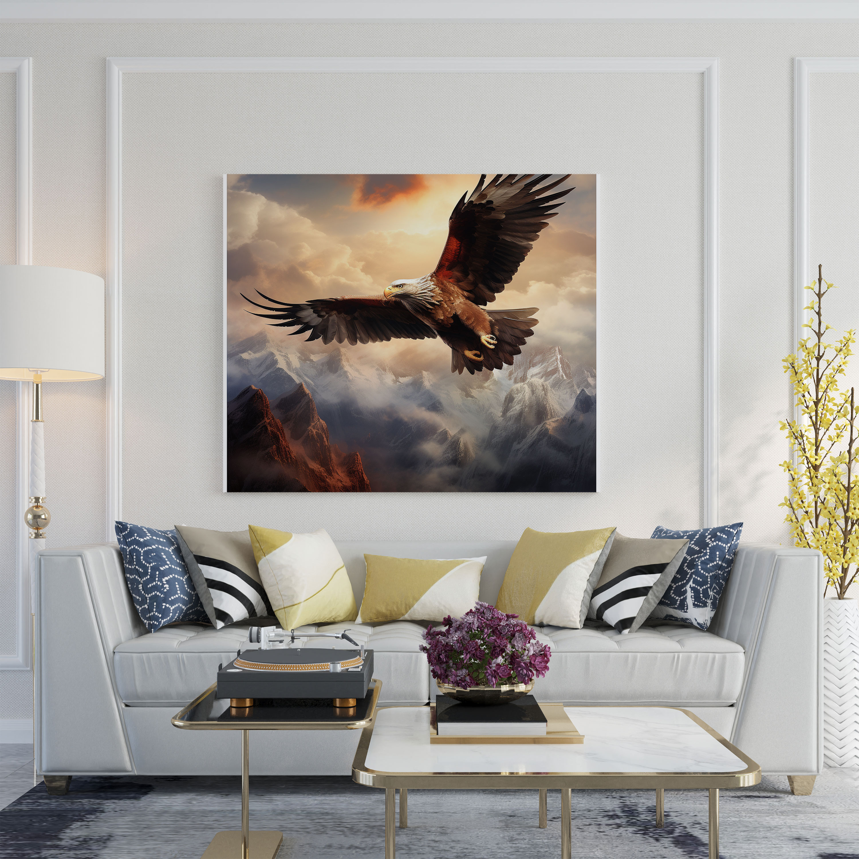 Red Indian Canvas Print - Majestic Eagle Wall Art And Home Decoration - Red Indian, Majestic, Home Decoration, Freedom
