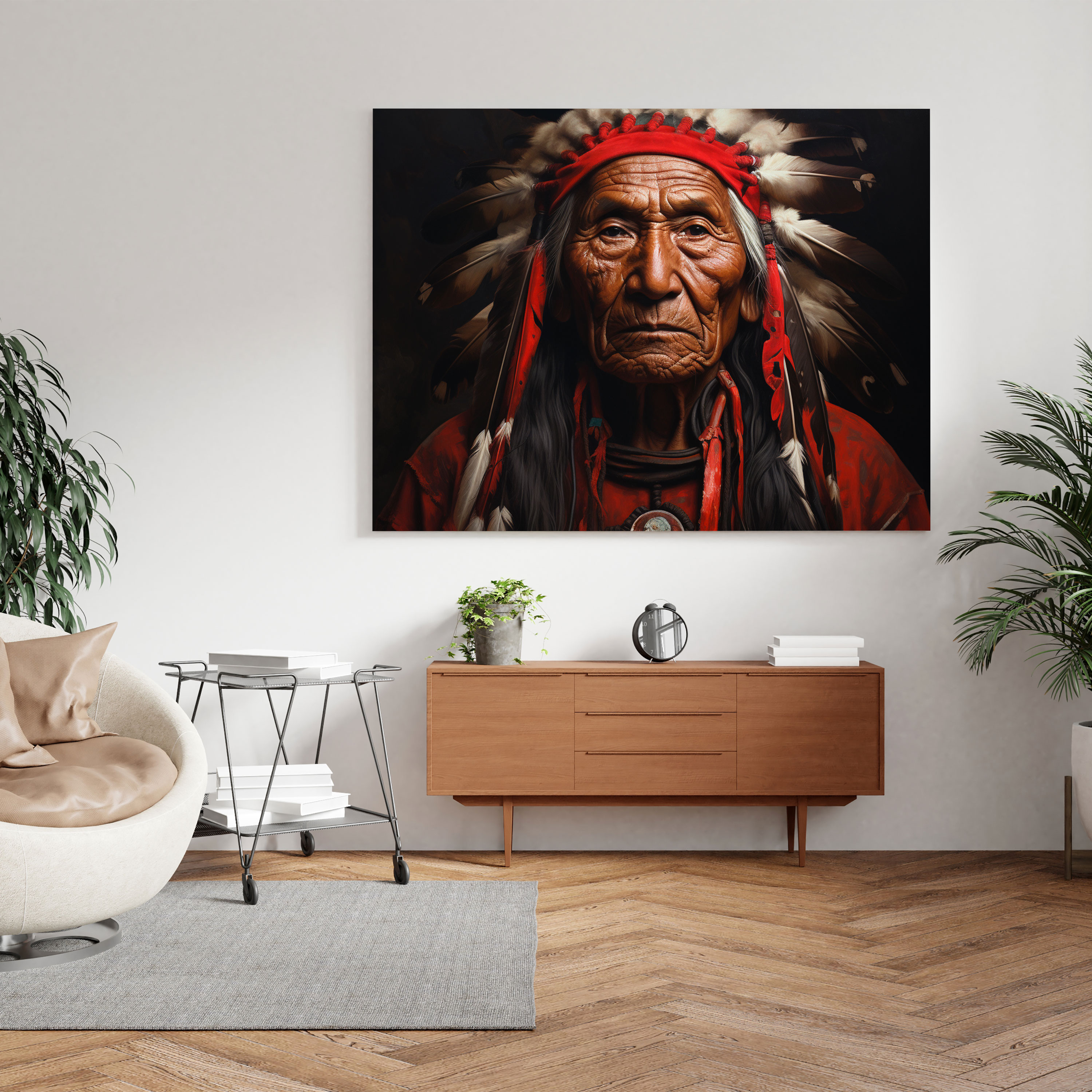 Red Indian Elder Canvas Print - Red Indian, Canvas Print, Canvas, Home Decoration