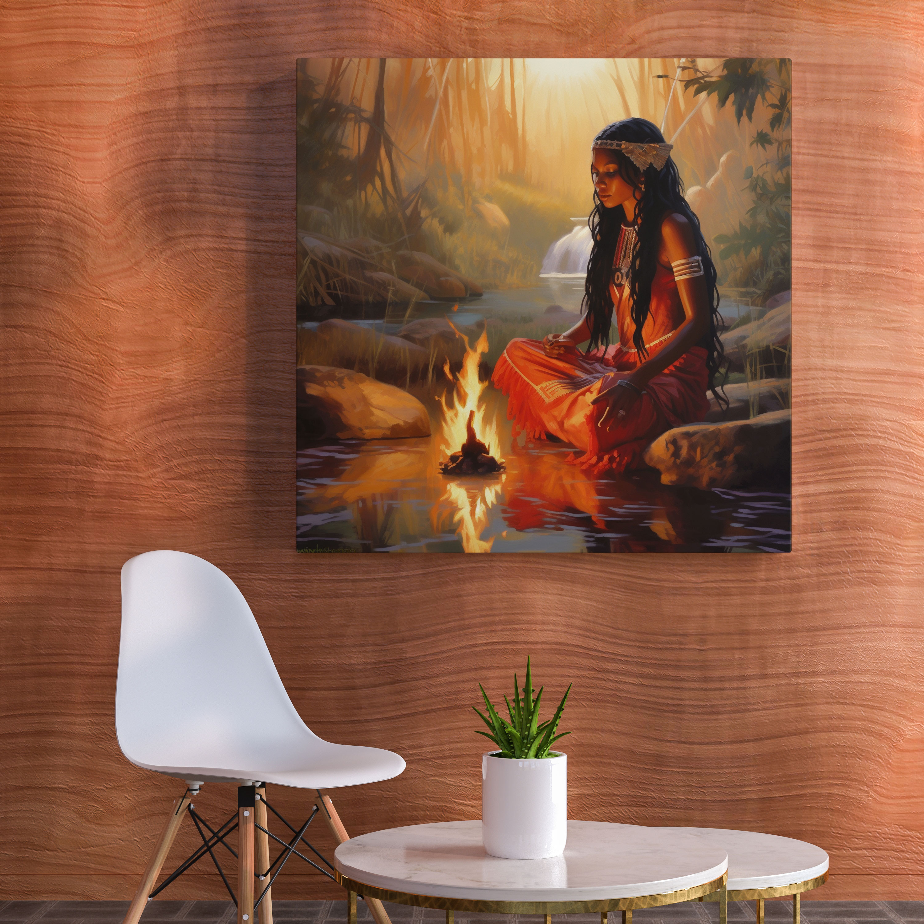 Red Indian Girl Canvas Print - Red Indian, Red Indian, Home Decoration, Wall Decoration