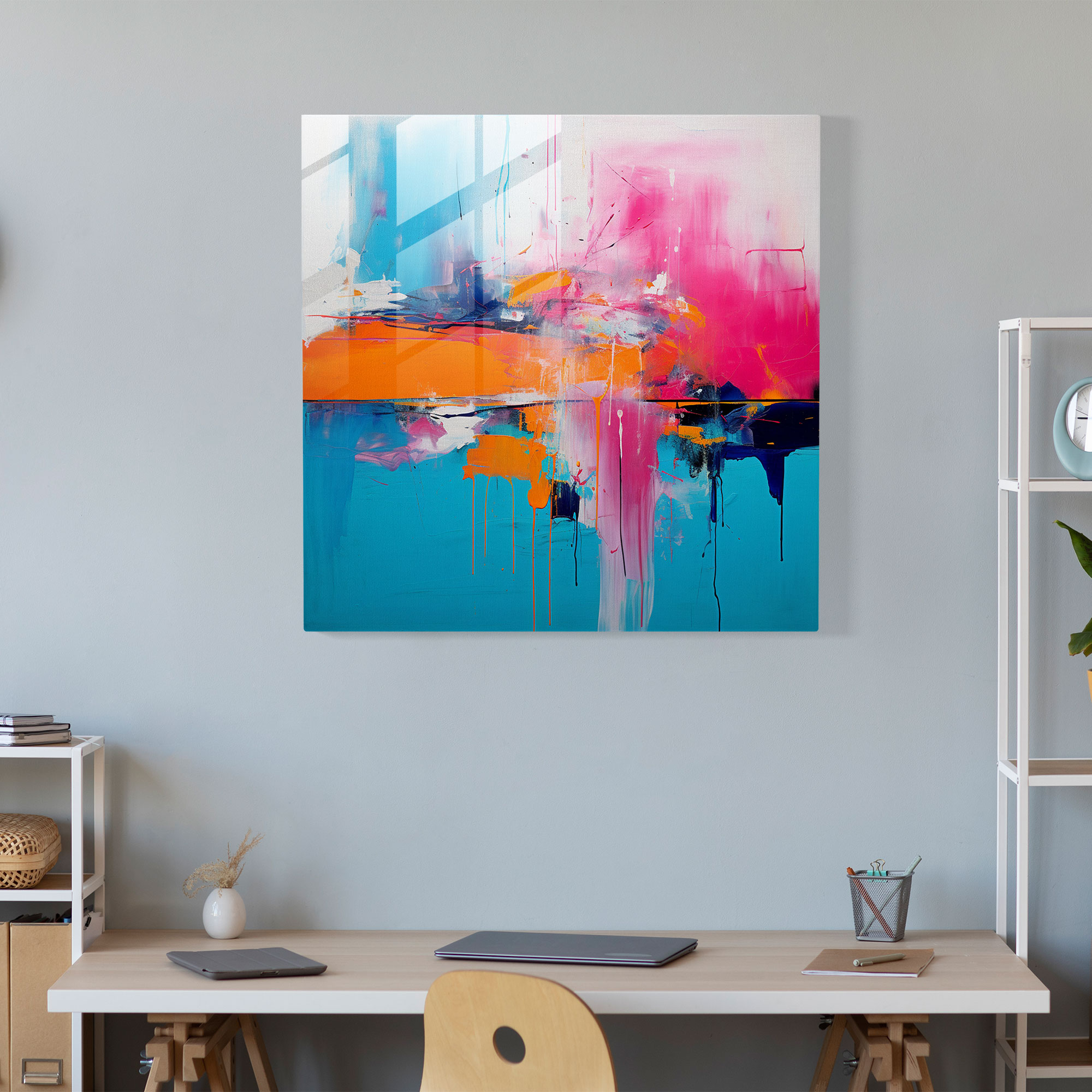 Rejection Reflection: Abstract Brushstrokes Glass Print - Rejection, Vibrant Colors, Modern Art, Rejection