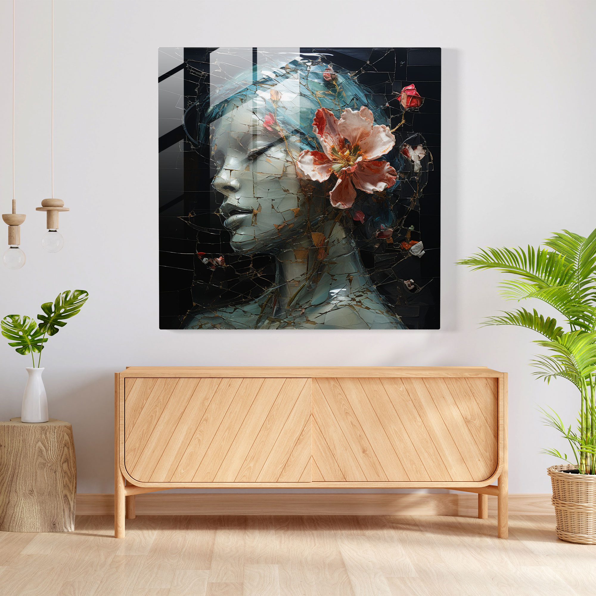 Rejection Glass Print - Contemporary Mixed-Media Wall Art - Rejection, Resilience, Rejection, Glass Art