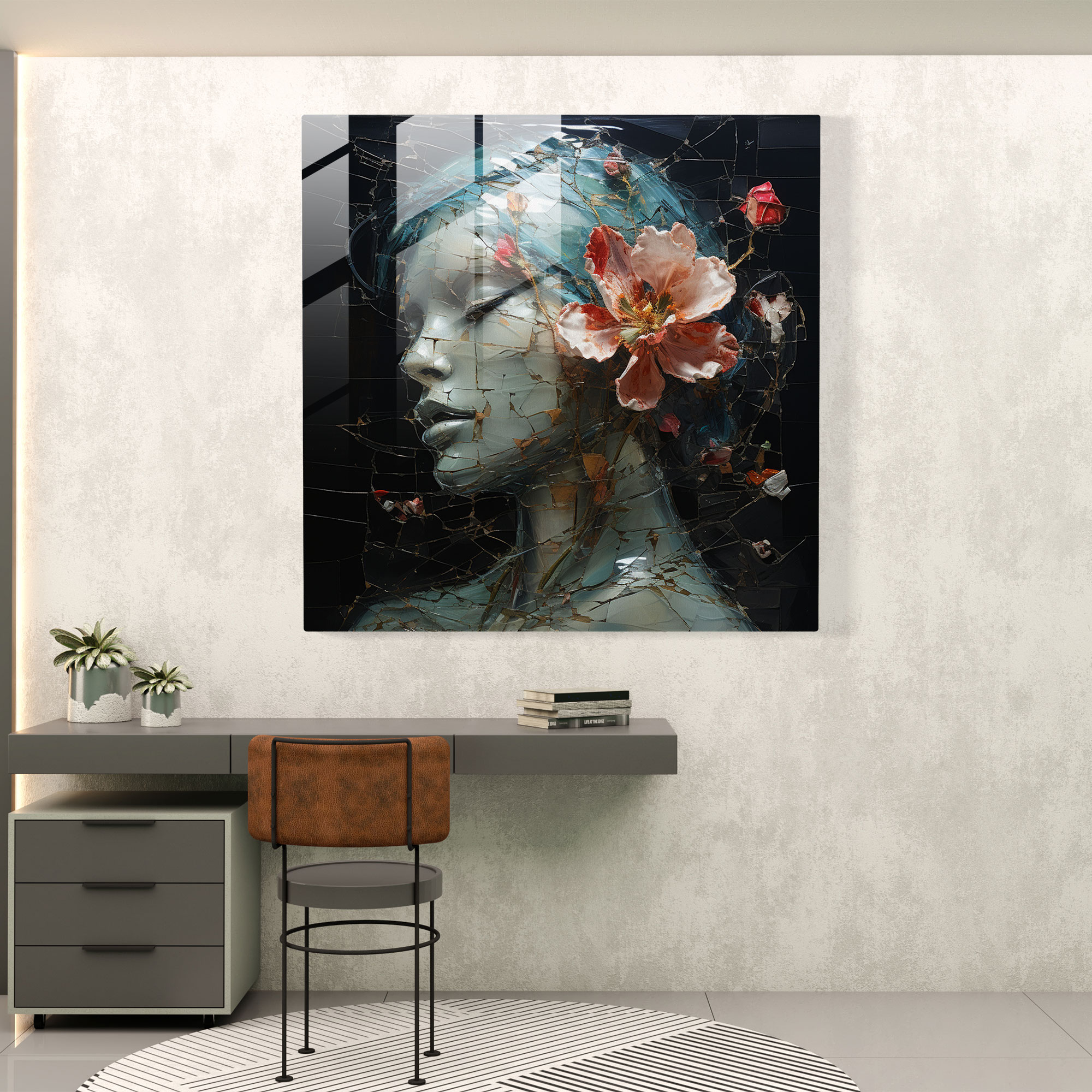 Rejection Glass Print - Contemporary Mixed-Media Wall Art - Rejection, Resilience, Rejection, Glass Art