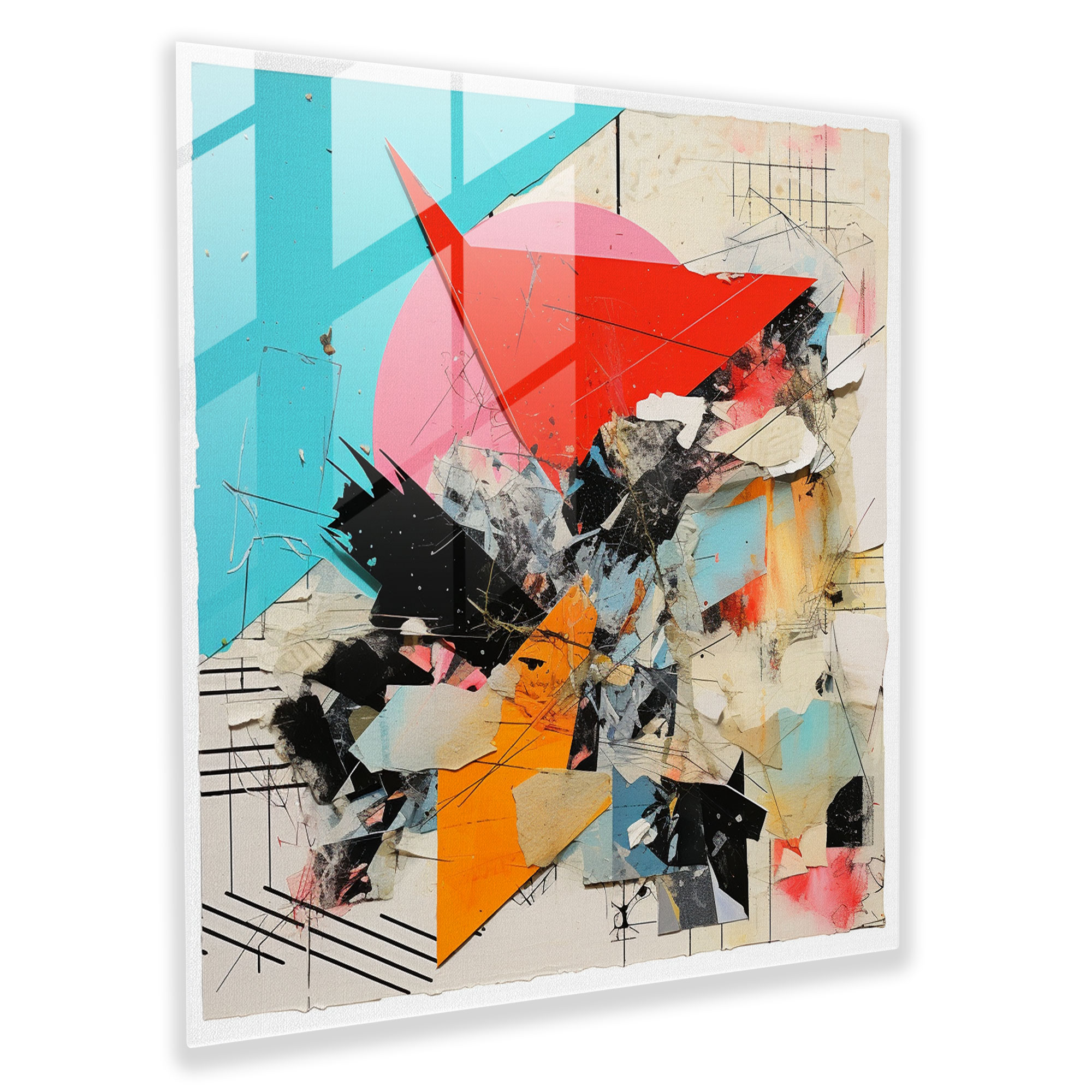 Rejection Glass Print - Contemporary Collage Wall Decor - Rejection, Glass Print, Glass Art, Home Decoration