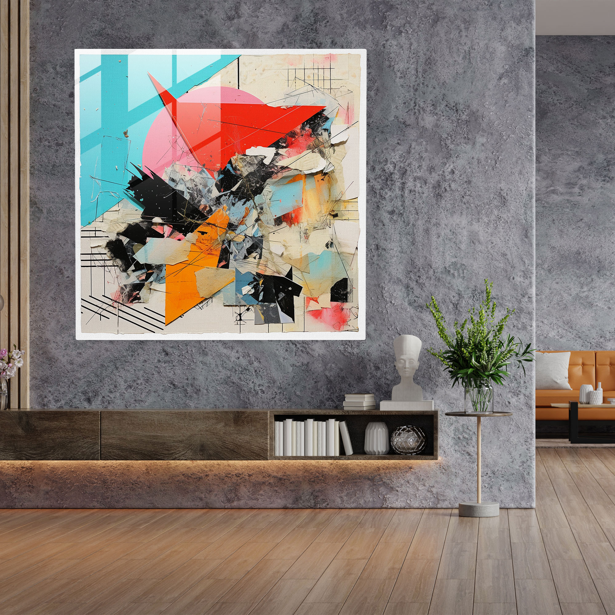 Rejection Glass Print - Contemporary Collage Wall Decor - Rejection, Glass Print, Glass Art, Home Decoration