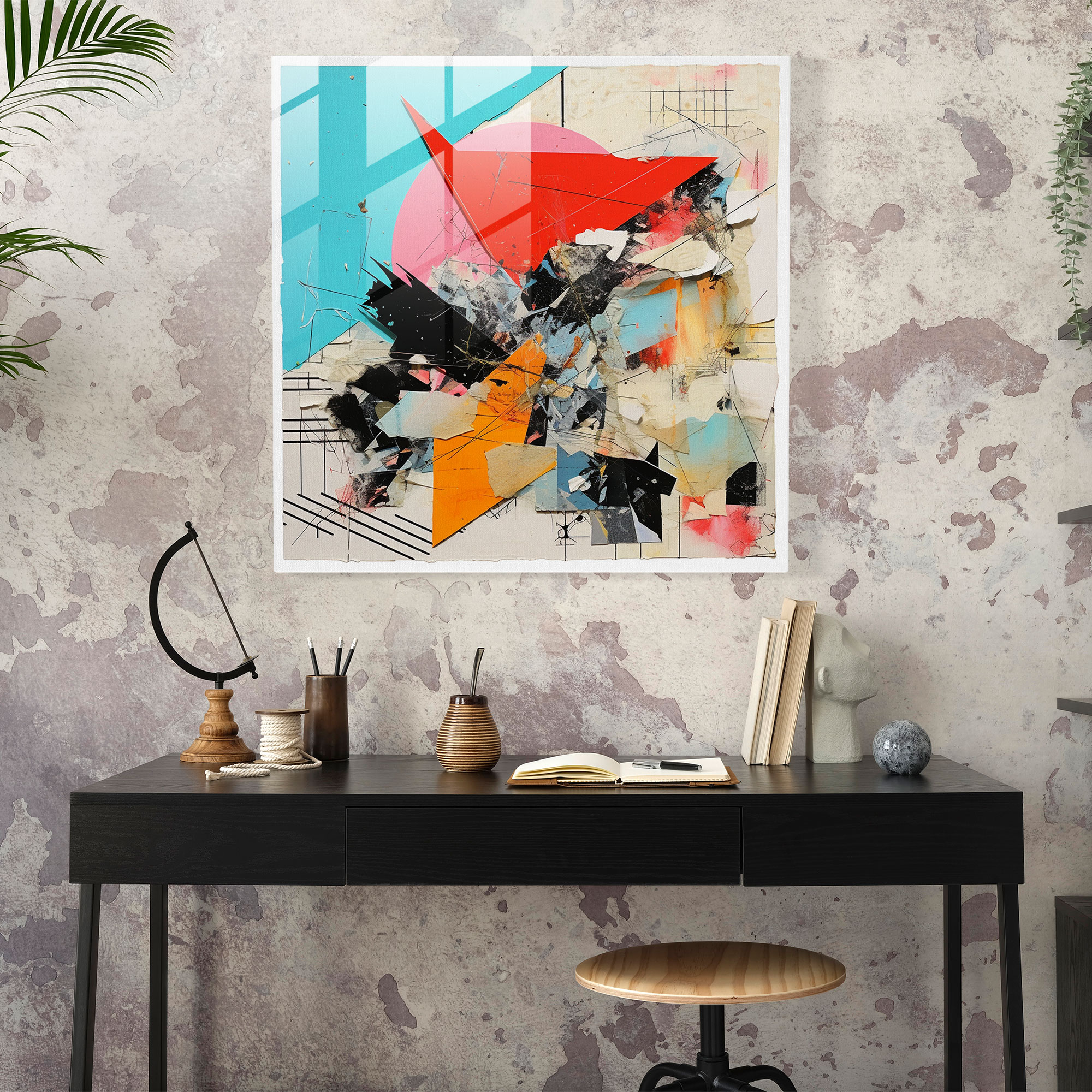 Rejection Glass Print - Contemporary Collage Wall Decor - Rejection, Glass Print, Glass Art, Home Decoration
