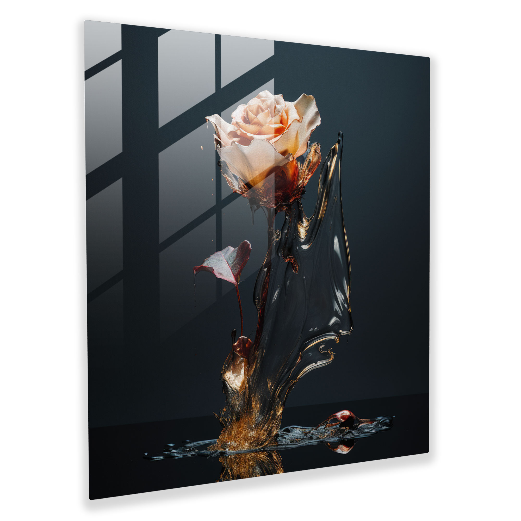 Faded Petals - Glass Wall Art - Rejection, Modern Art, Hauntingly Beautiful, Wall Decoration