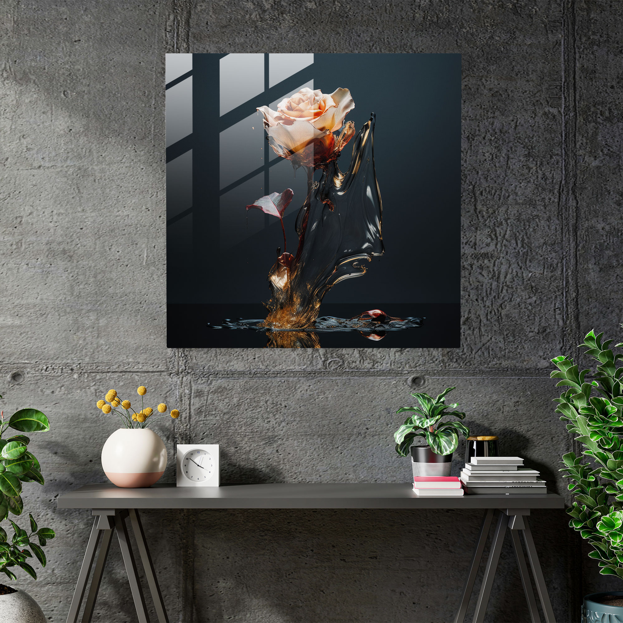 Faded Petals - Glass Wall Art - Rejection, Modern Art, Hauntingly Beautiful, Wall Decoration