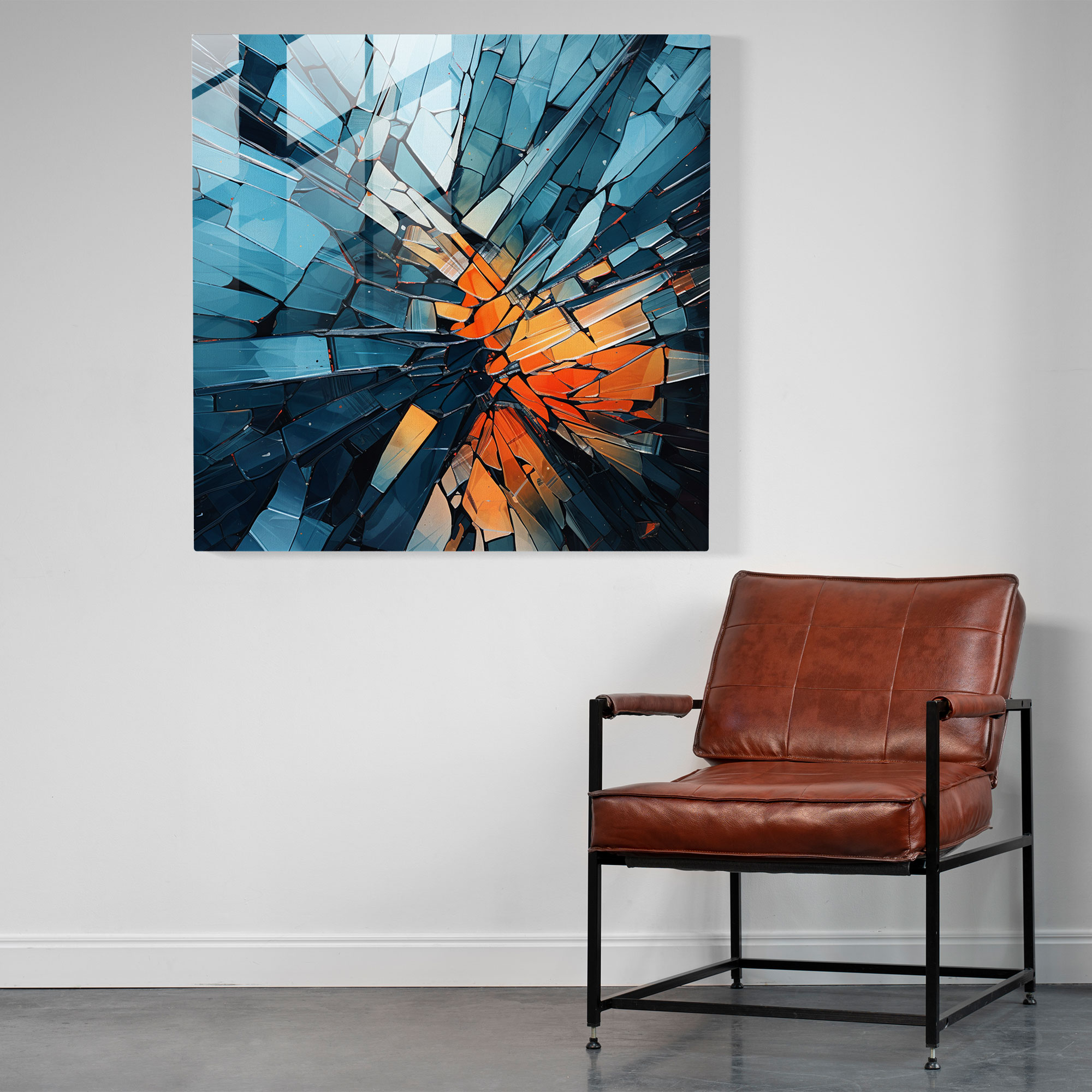 Interlocking Rejections - Glass Wall Art - Rejection, Jagged Lines, Wall Decoration, Glass Print